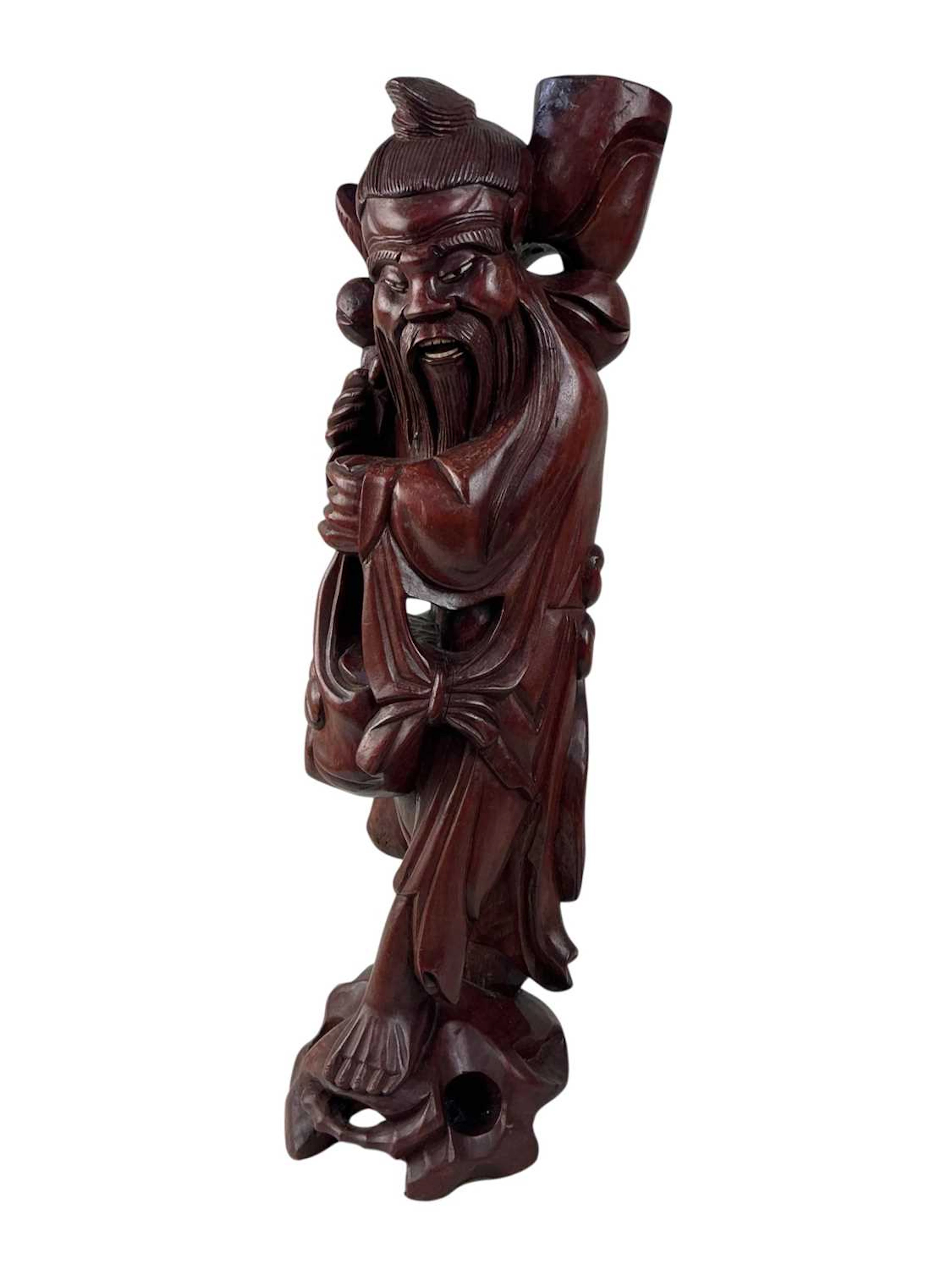 CHINESE HARDWOOD FIGURE EARLY/MID 20TH CENTURY