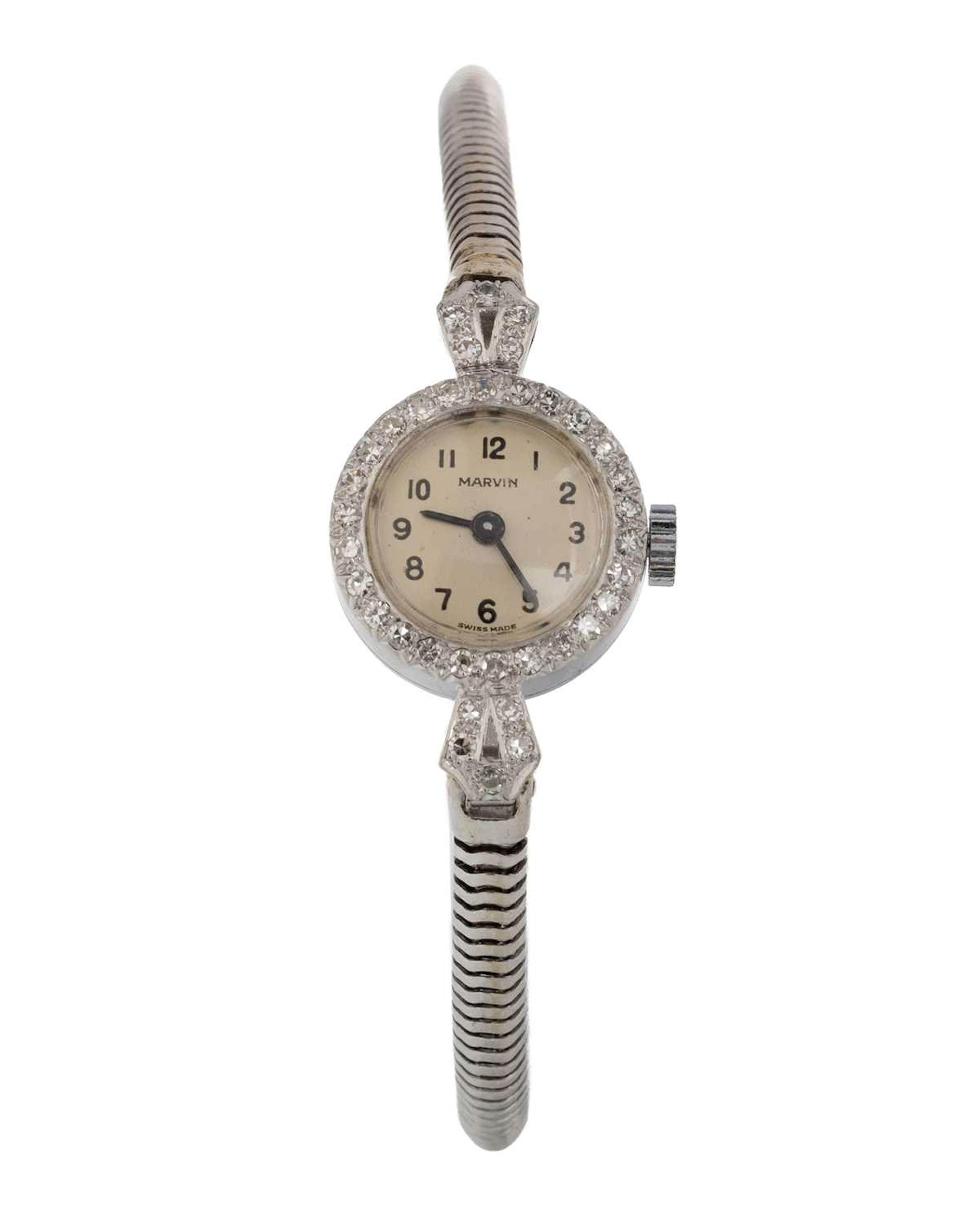 MARVIN DIAMOND AND WHITE GOLD COCKTAIL WATCH
