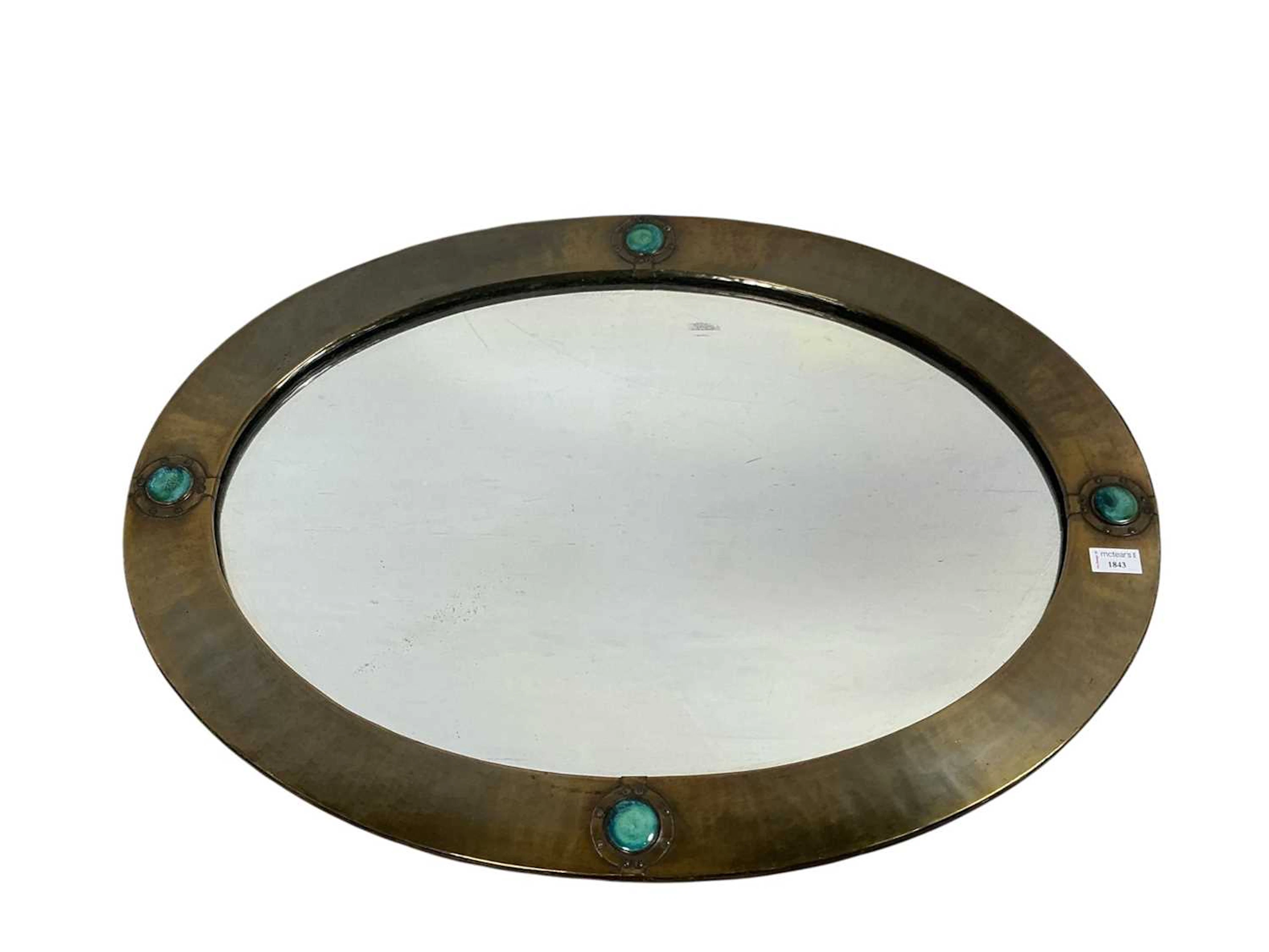 ARTS & CRAFTS BRASS WALL MIRROR EARLY 20TH CENTURY