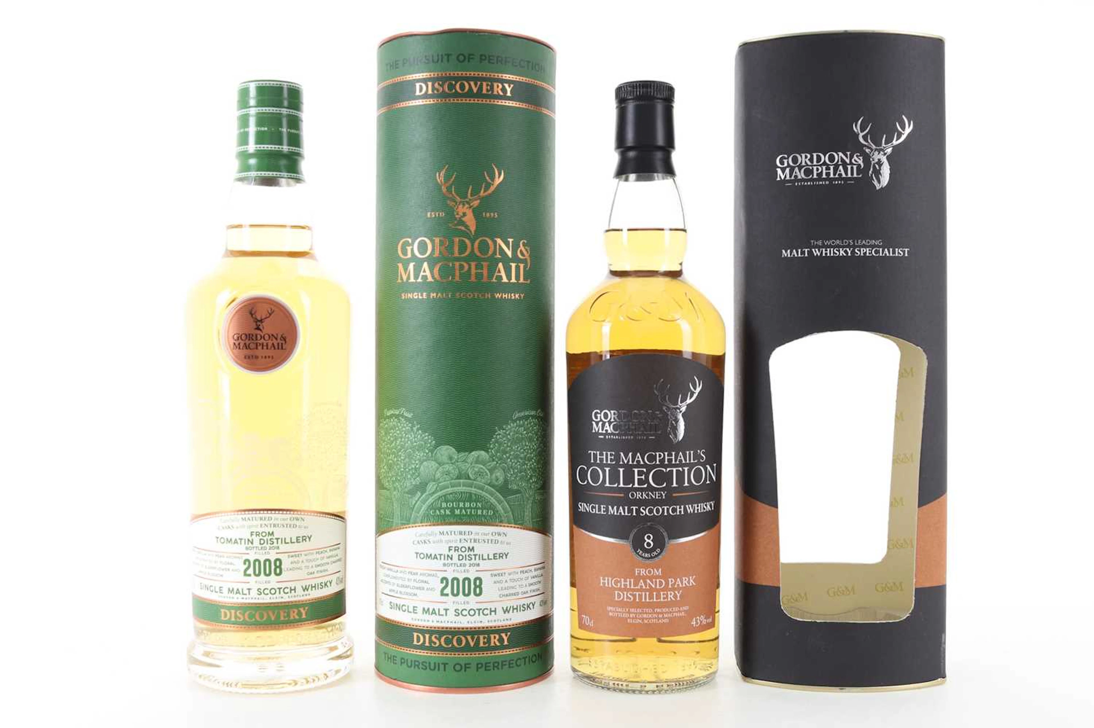 TOMATIN 2008 GORDON & MACPHAIL DISCOVERY AND HIGHLAND PARK 8 YEAR