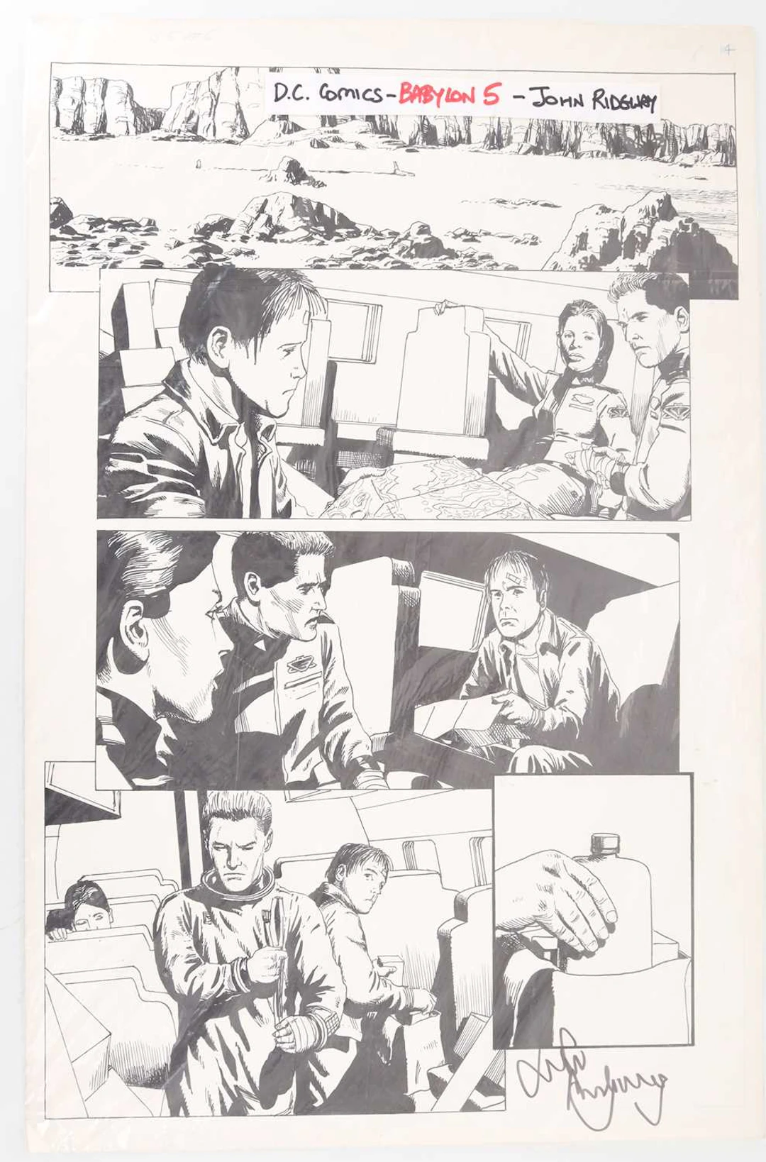 DC-BABYLON 5, ORIGINAL COMIC ARTWORK BY JOHN RIDGWAY(SIGNED) 1995