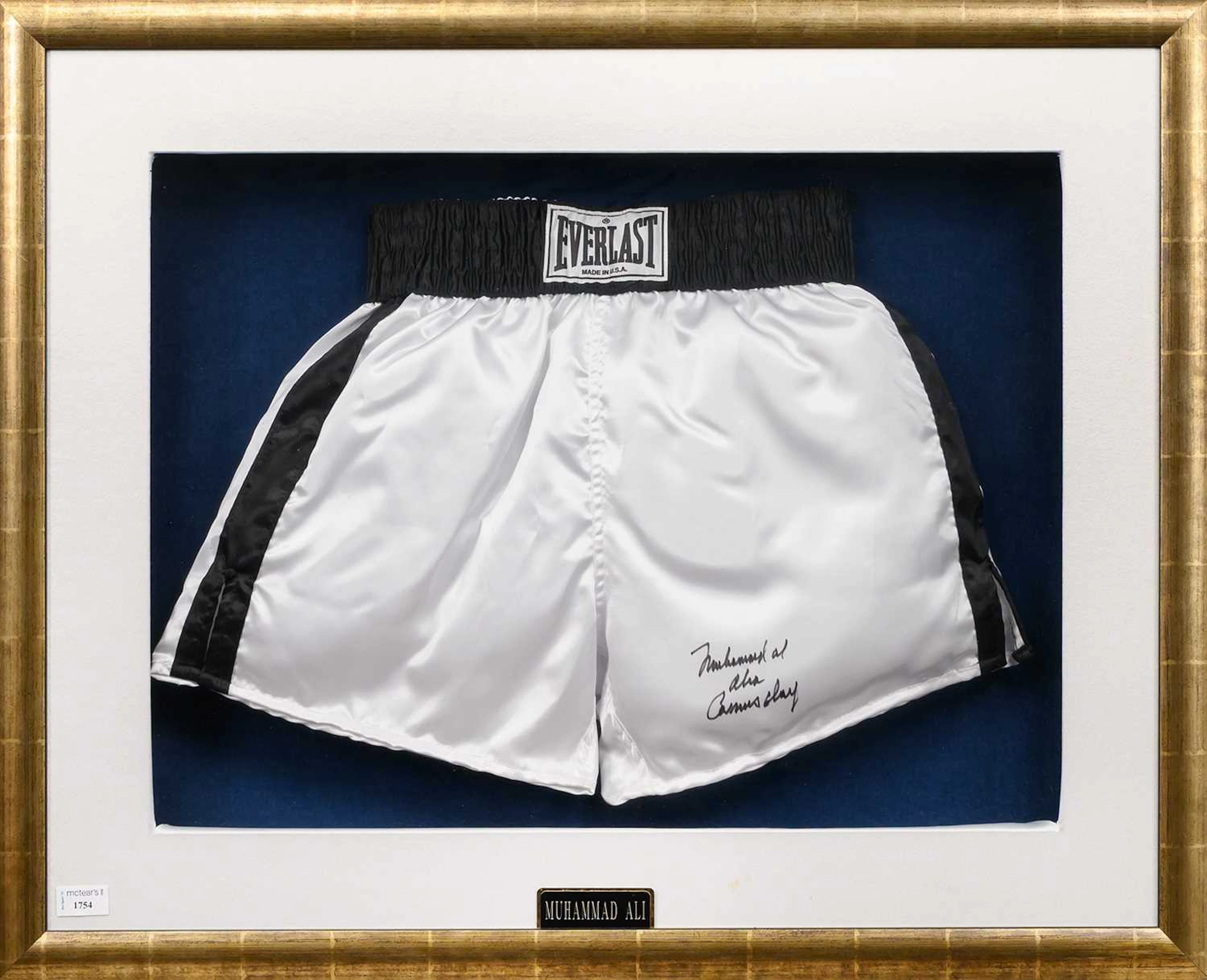 MUHAMMAD ALI, SIGNED PAIR OF EVERLAST BOXING TRUNKS