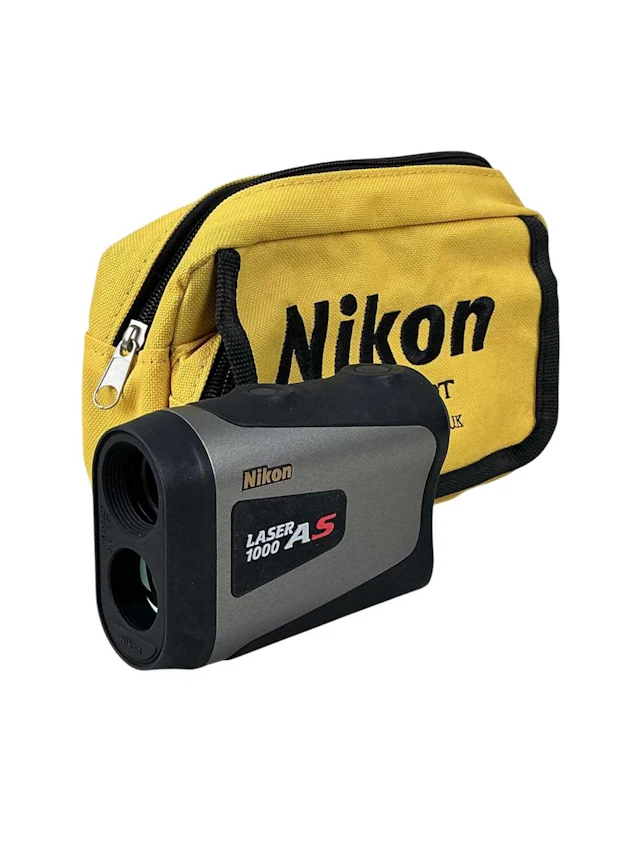 NIKON COOLSHOT GOLF RANGE LASER RANGEFINDER AND A GROUP OF VINTAGE GOLF BALLS