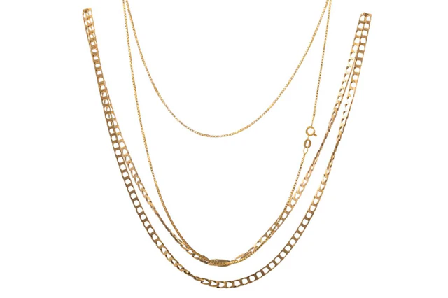 THREE GOLD NECKLACES LATE 20TH CENTURY