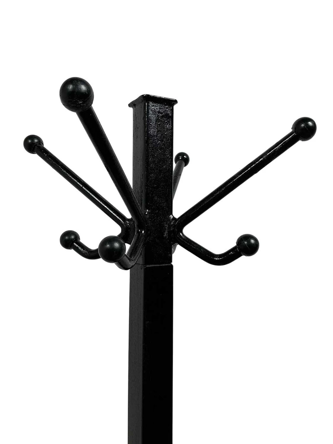 METAL AND BLACK PAINTED WOOD COAT AND UMBRELLA STAND LATE 20TH/EARLY
