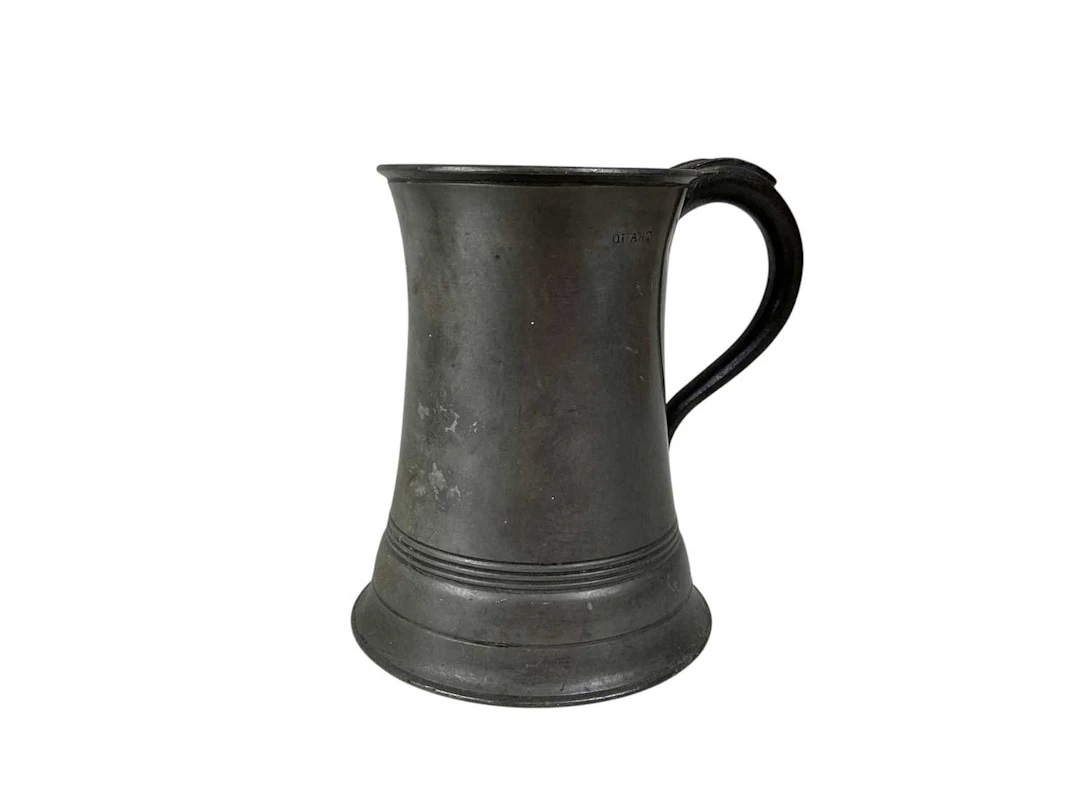 PEWTER QUART TANKARD LATE 19TH CENTURY