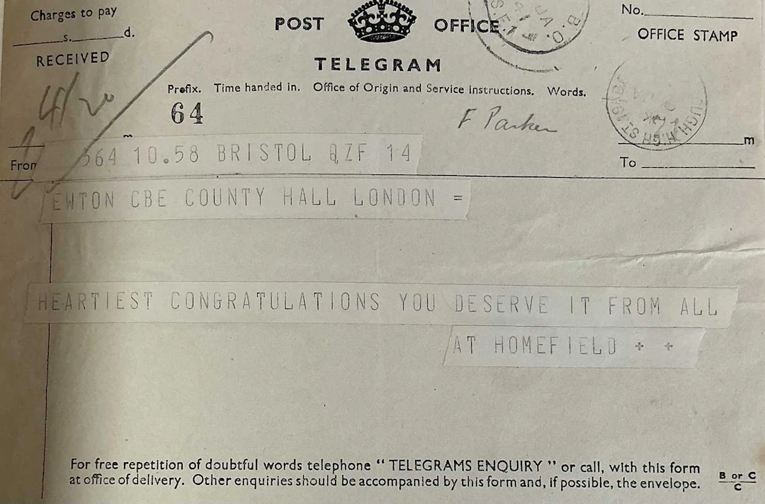 COLLECTION OF LETTERS RELATING TO MR. W.J.O.NEWTON OBE EARLY/MID 20TH CENTURY