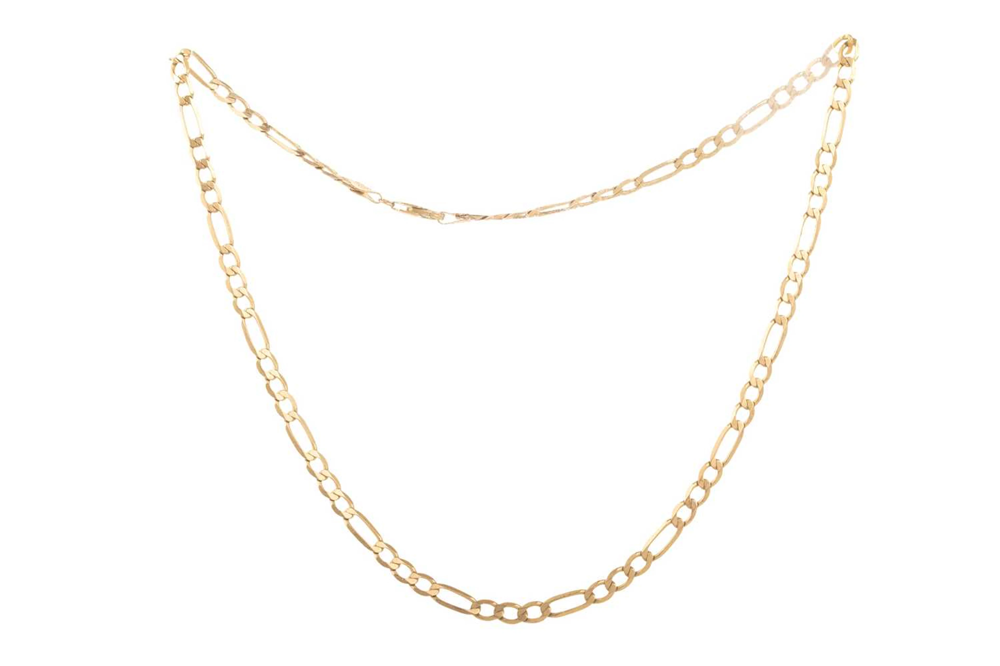 GOLD FIGARO CHAIN LATE 20TH CENTURY