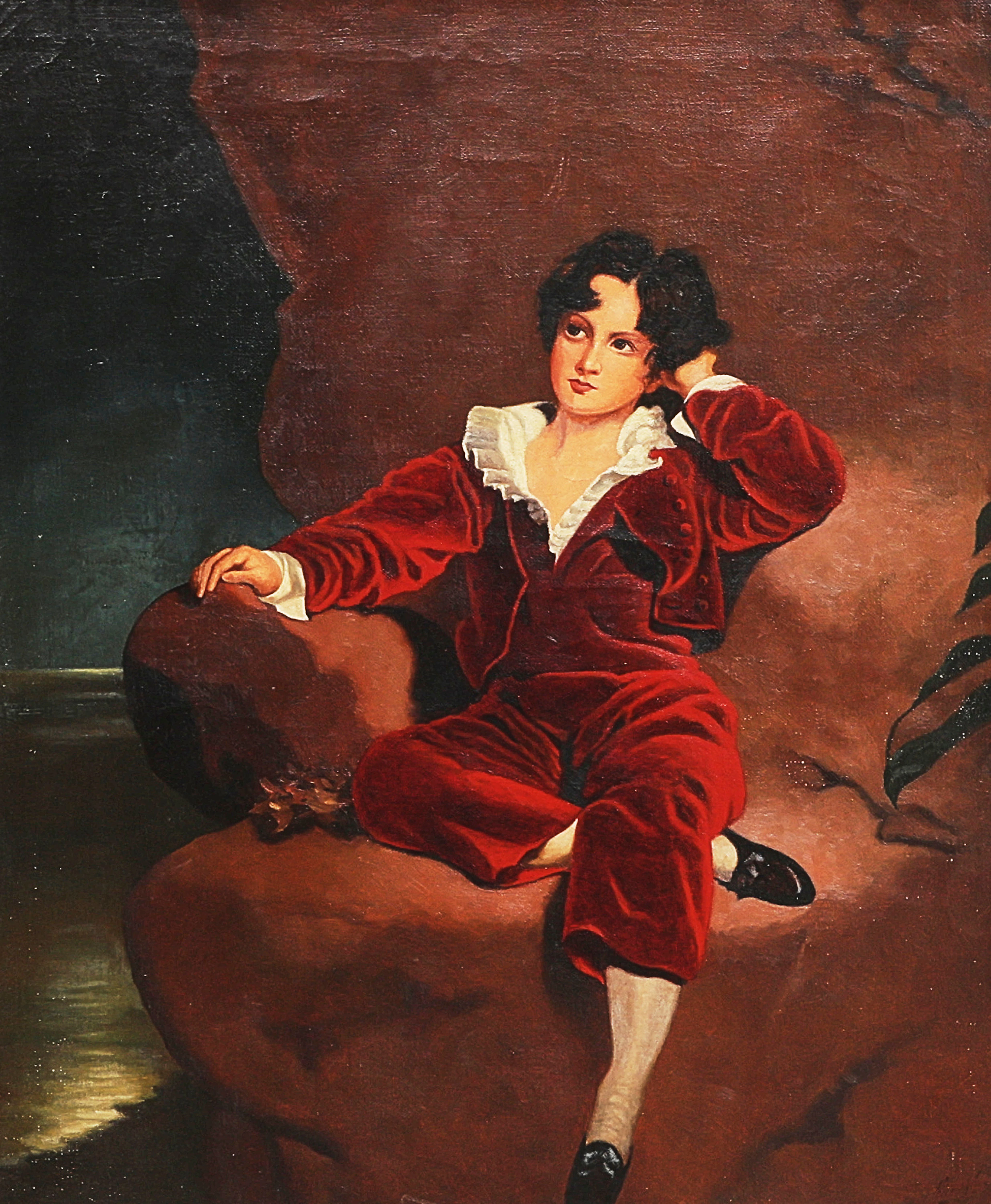 OLJEMÅLNING, Kopia efter Thomas Lawrence, "The redboy".