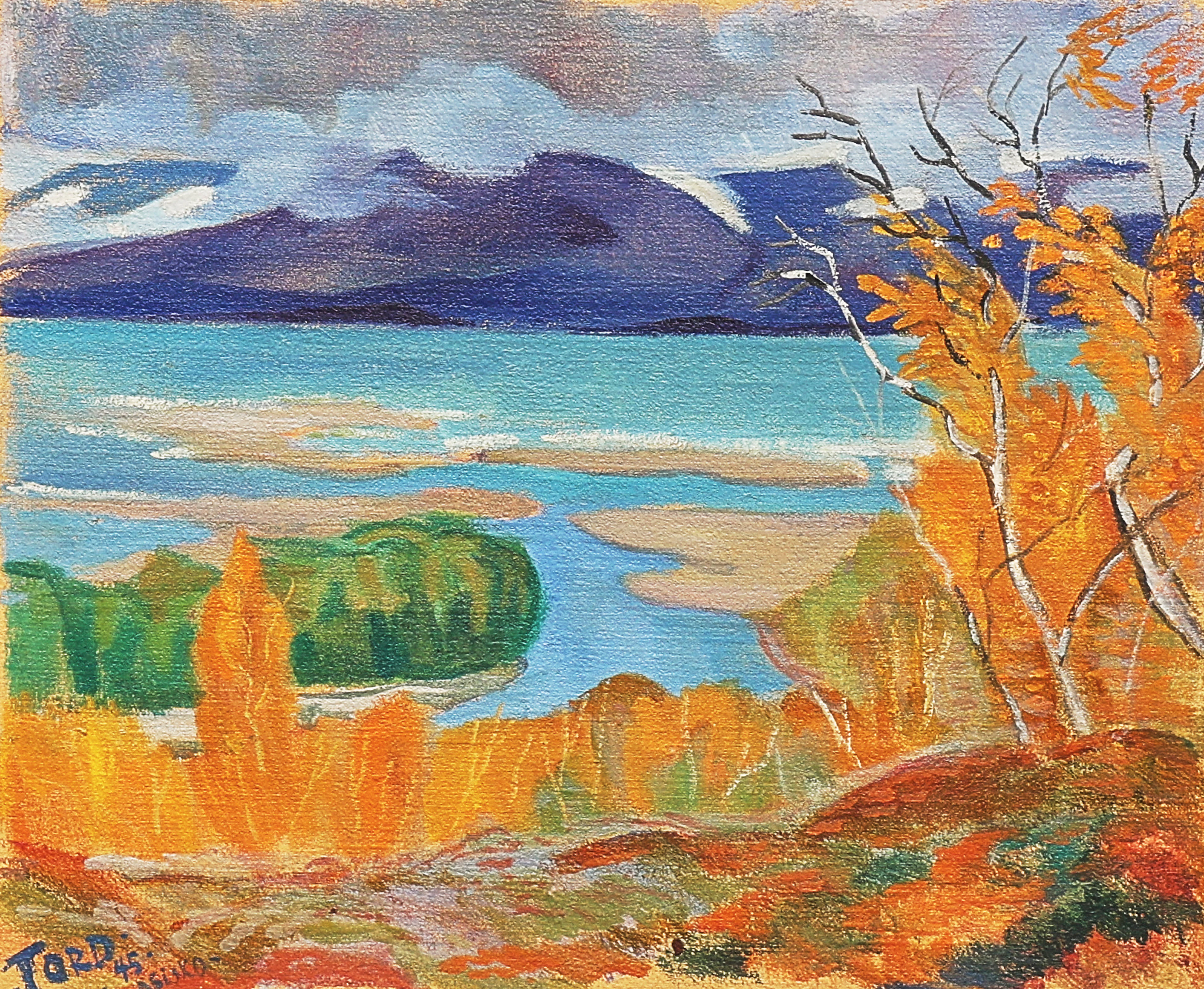 TORD LEANDER ENGSTRÖM. Oljemålning, signerad Abisko -45, Fjällandskap.