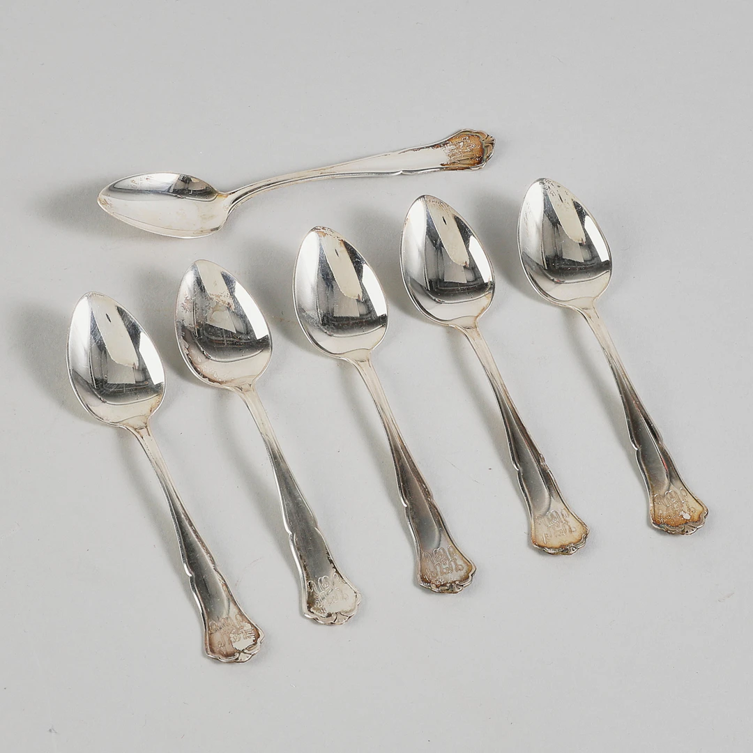 Kaffeskedar, 6 st, silver, vikt75 gr ca.