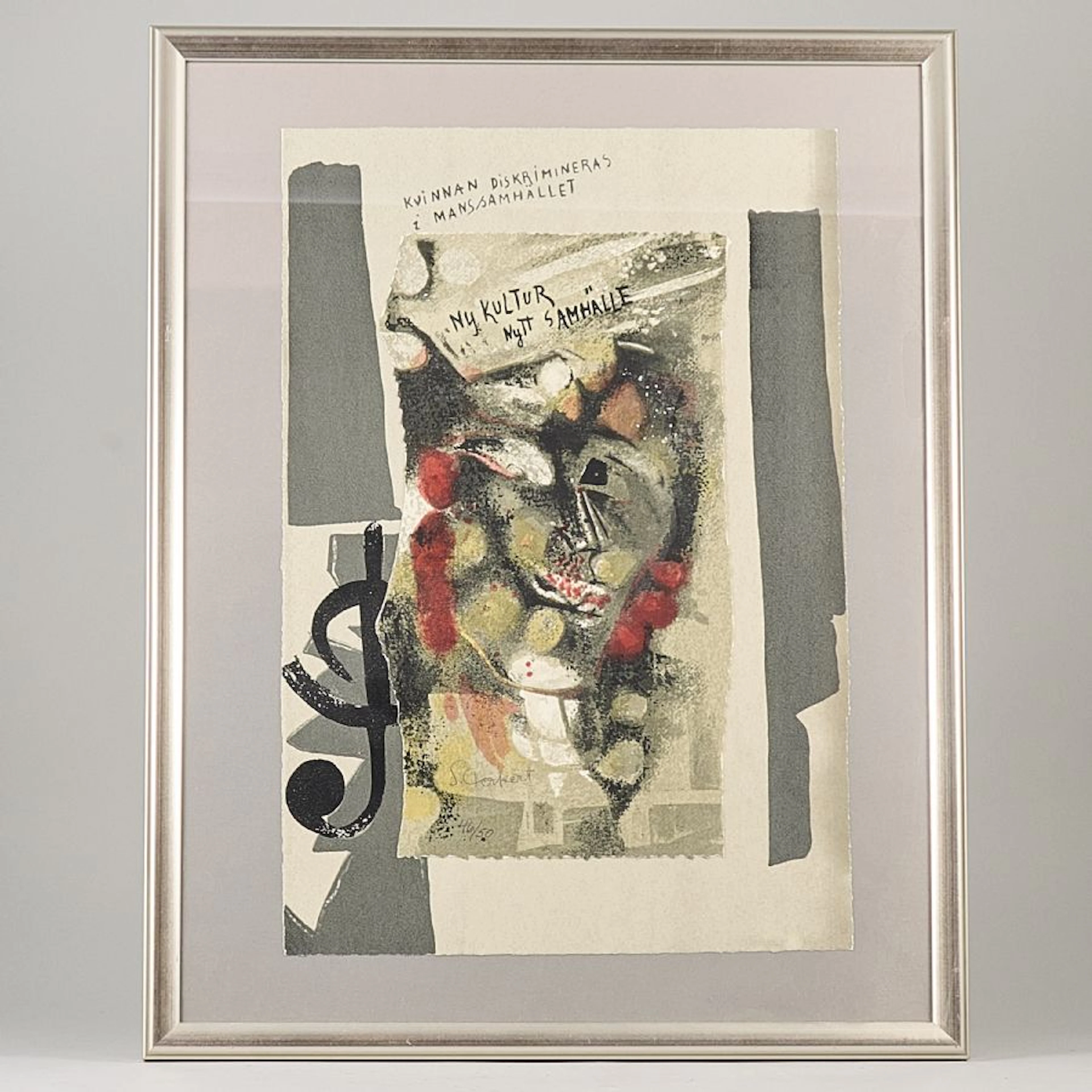 Färglitografi/collage, Siri Derkert (1888-1973)