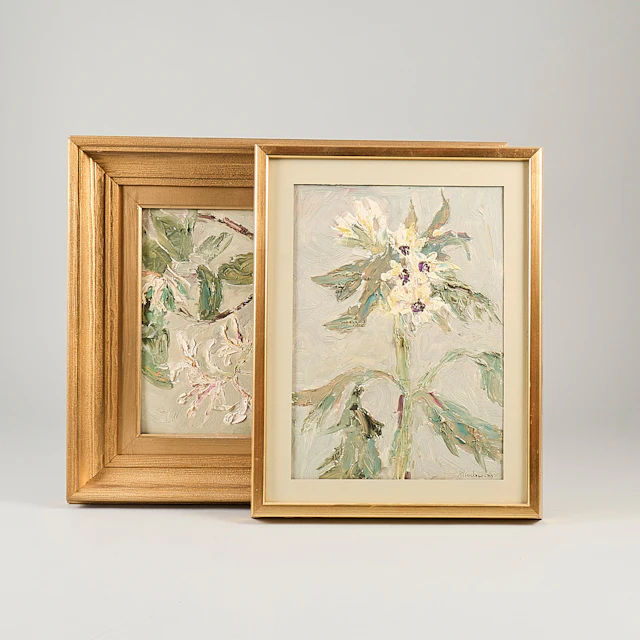 HARALD KLINKOWSTRÖM. oljemålningar, 2 st, Signerade, pannå, Blommor.