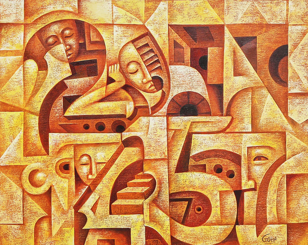 OLJEMÅLNING, Signerad Goenawan, "The Figure".