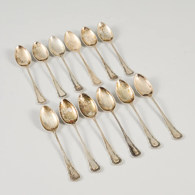 MOCKASKEDAR 12 stycken silver, vikt 140 gr ca.