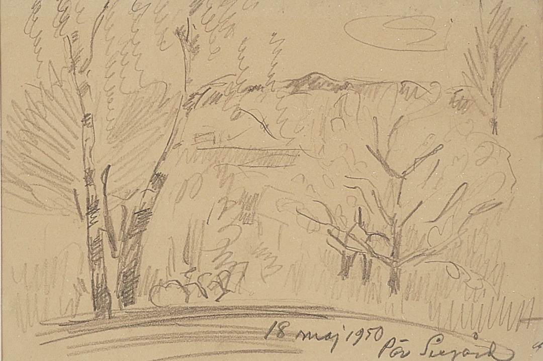 PÄR SIEGÅRD. Blyerts, Signerad 18 maj 1950.