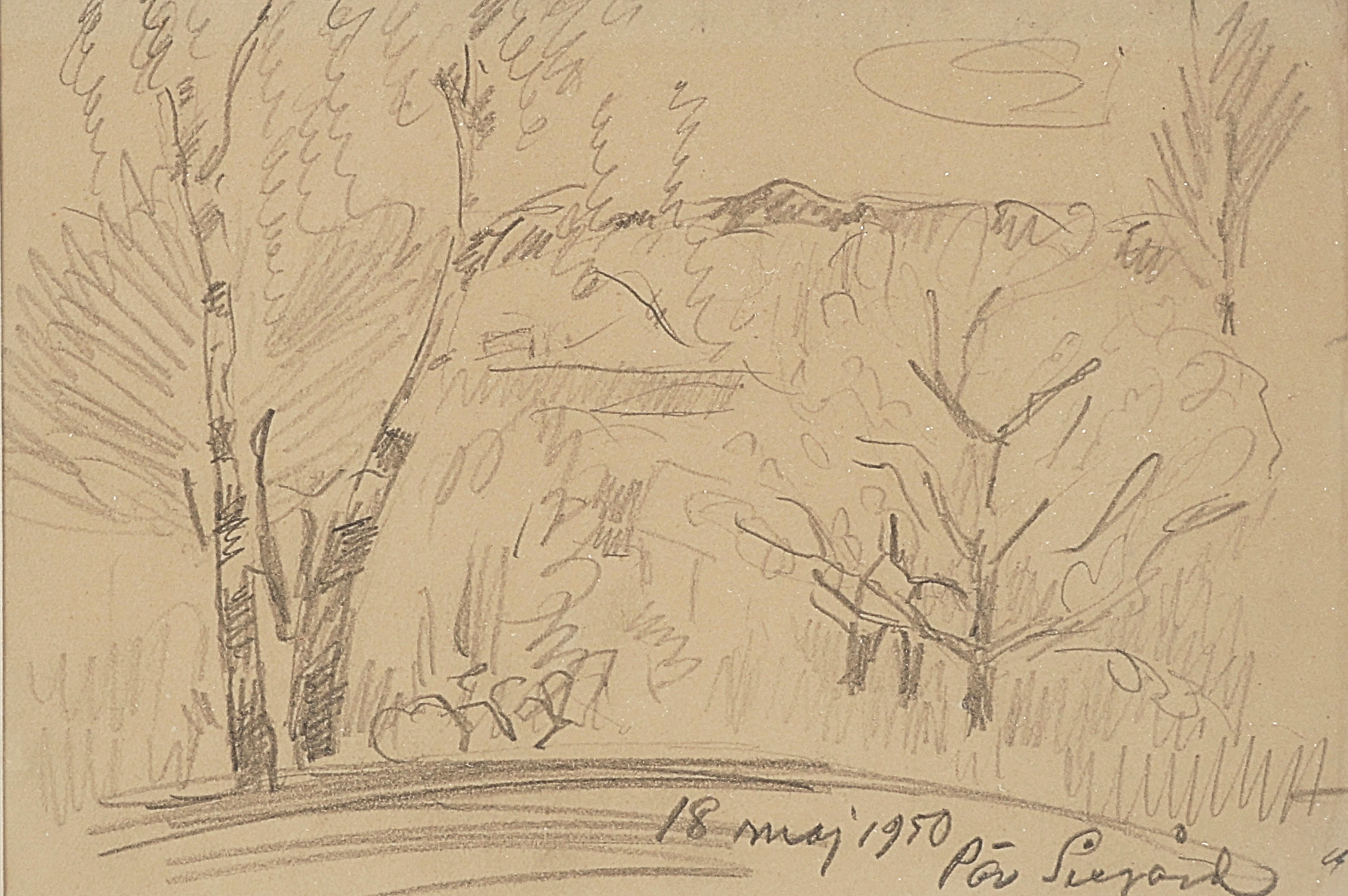 PÄR SIEGÅRD. Blyerts, Signerad 18 maj 1950.