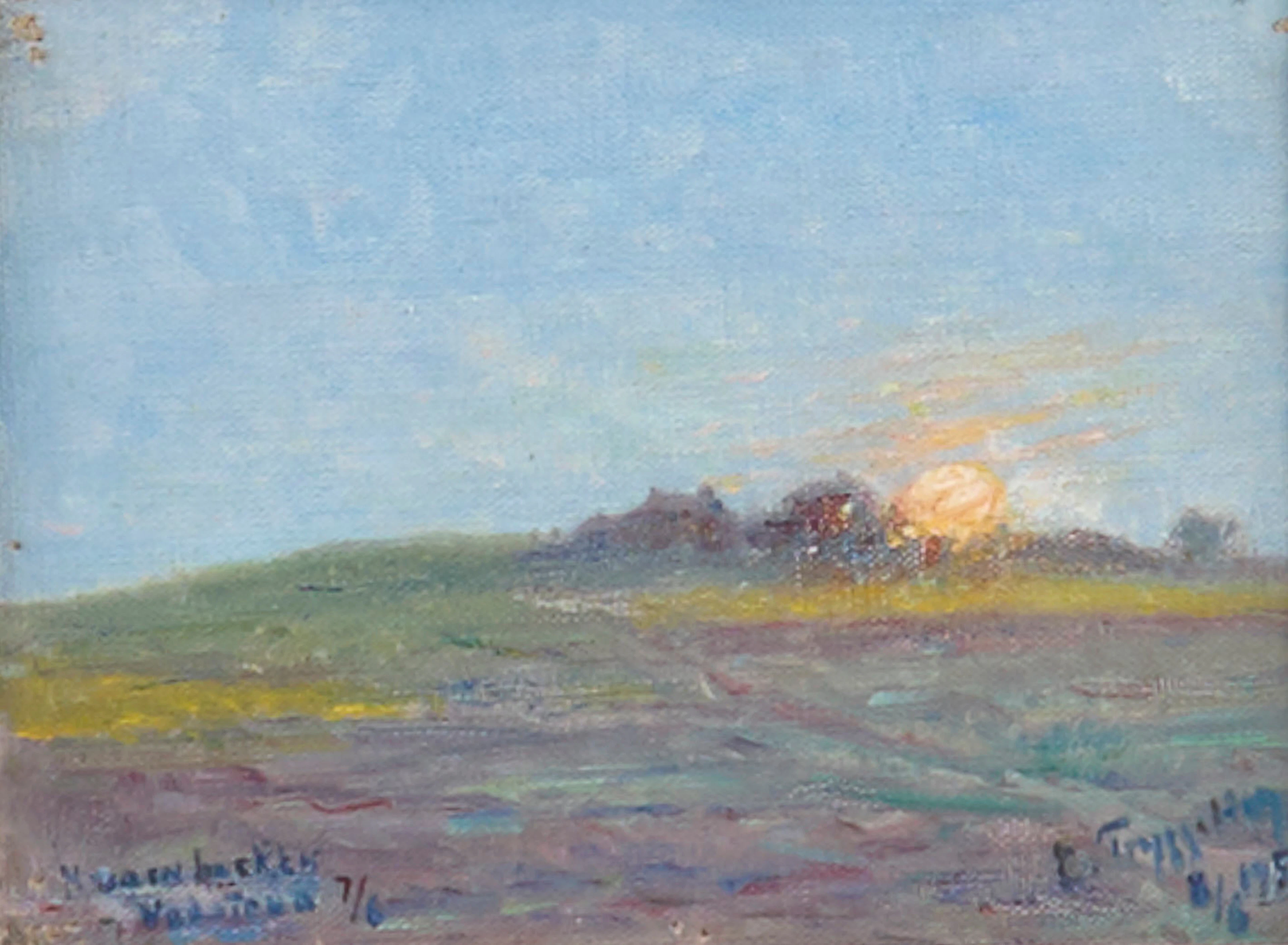 ERIK TRYGGELIN. Oljemålning, signerad 8/6 1952, "Kvarnbacken Vadstena".