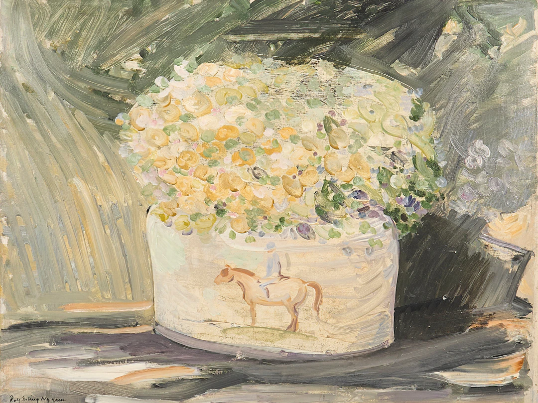 ROY ERLING NYGREN. Oljemålning, signerad, stilleben.