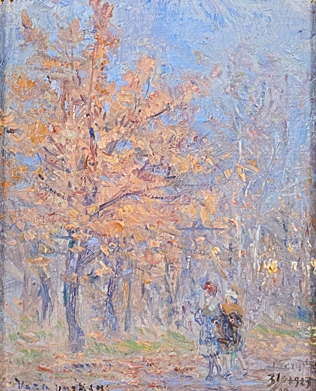 ERIK TRYGGELIN. Oljemålning signerad 31/10 1923, "Vasaparken".