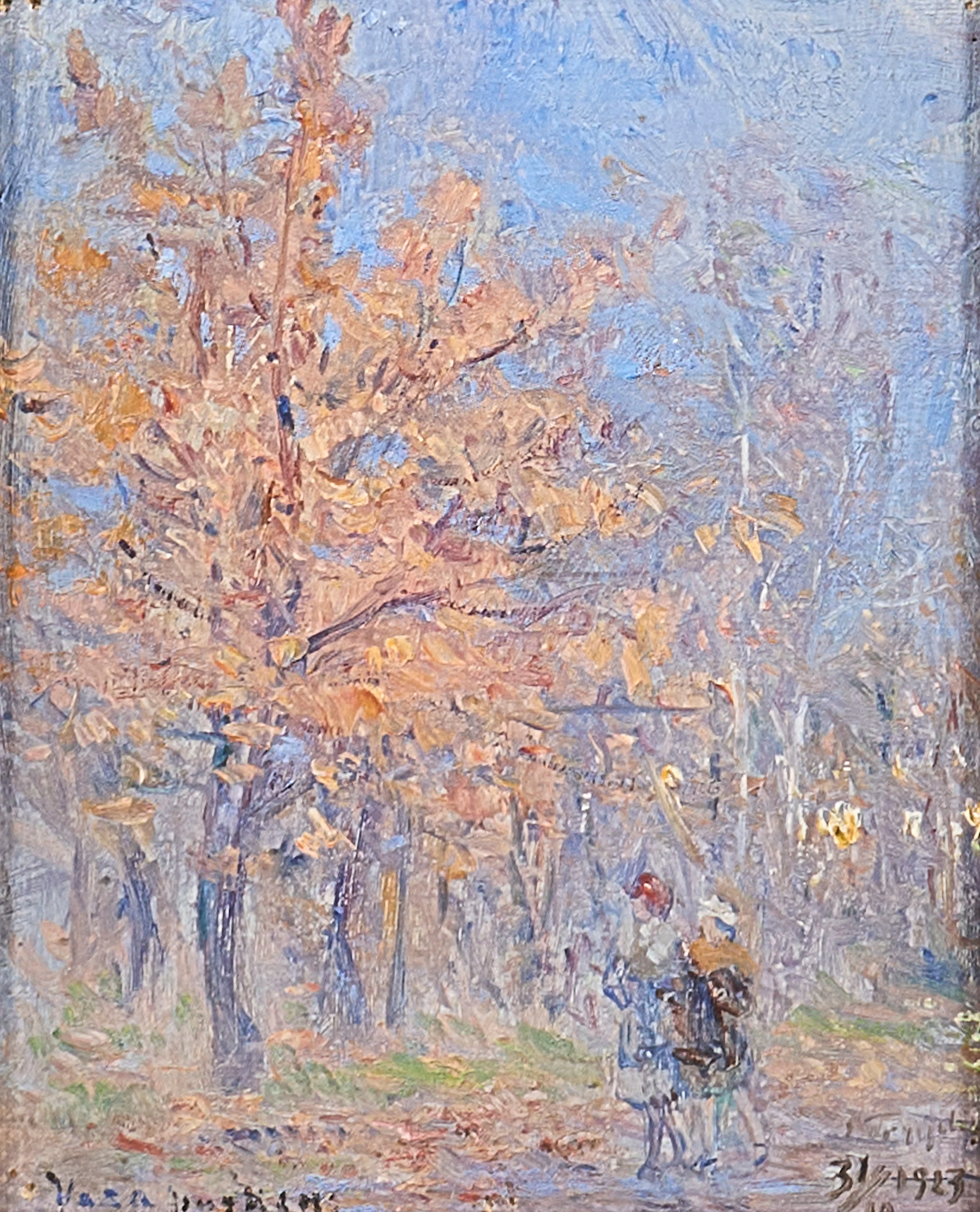 ERIK TRYGGELIN. Oljemålning signerad 31/10 1923, "Vasaparken".