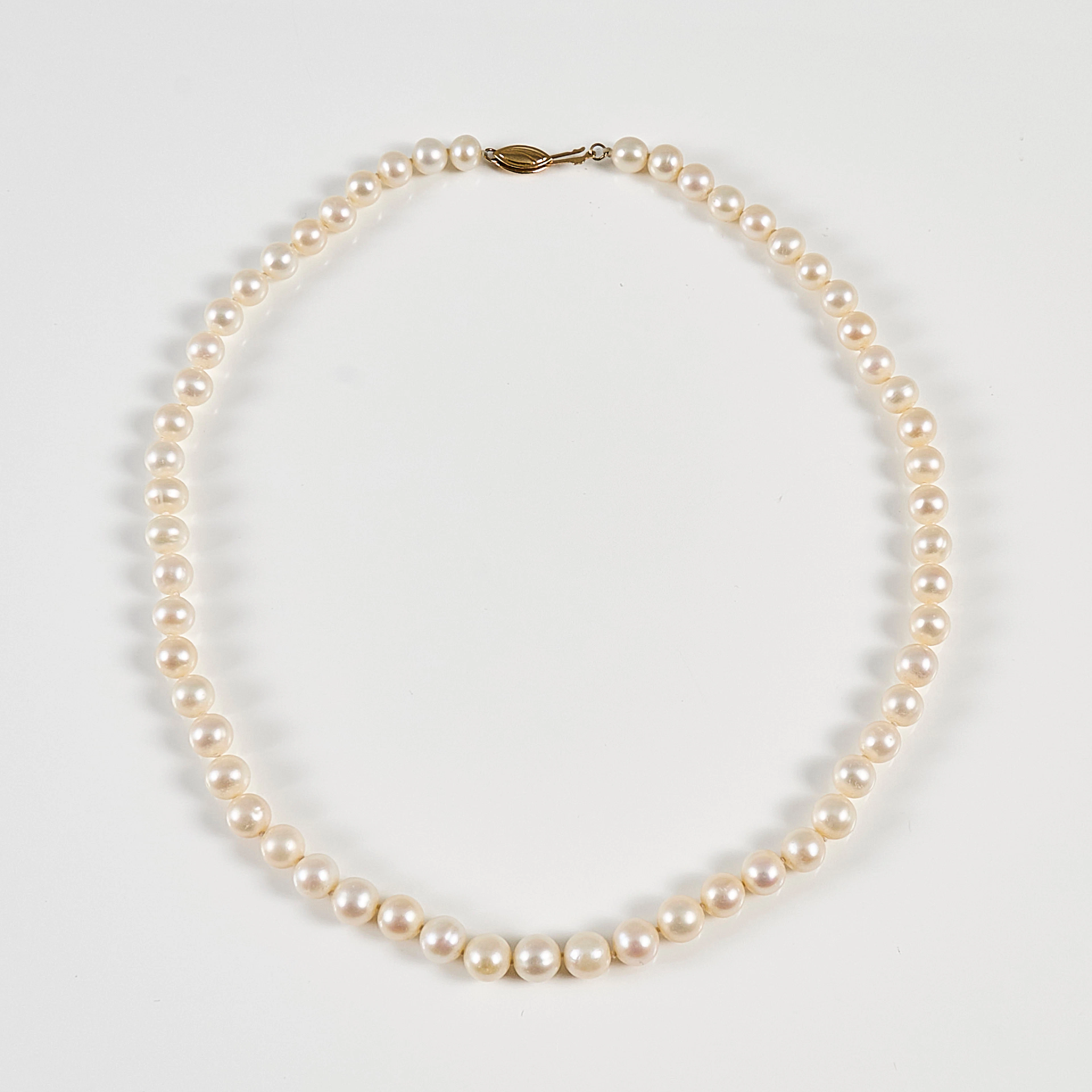 Pärlcollier, Lås 14k.