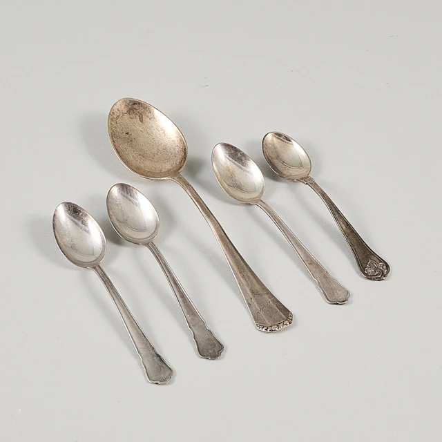 SKEDAR, 5 st, Silver, vikt, 65 gr ca.