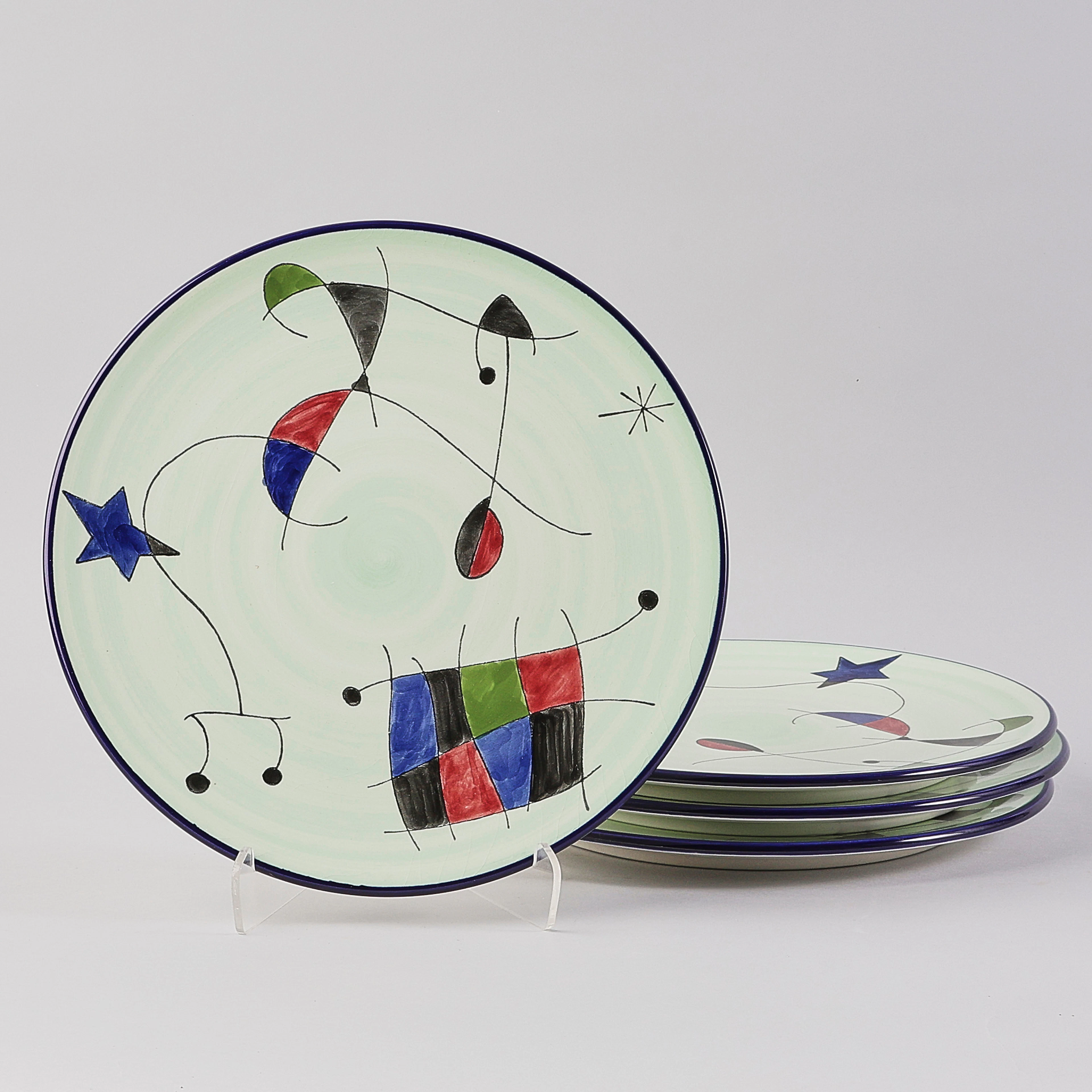 MATTALLRIKAR, 4 st, handmålade motiv av Miró.