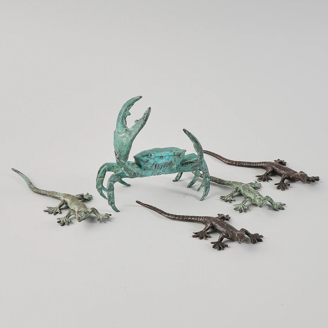 SKULPTURER; 5 st, krabba+salamandrar.