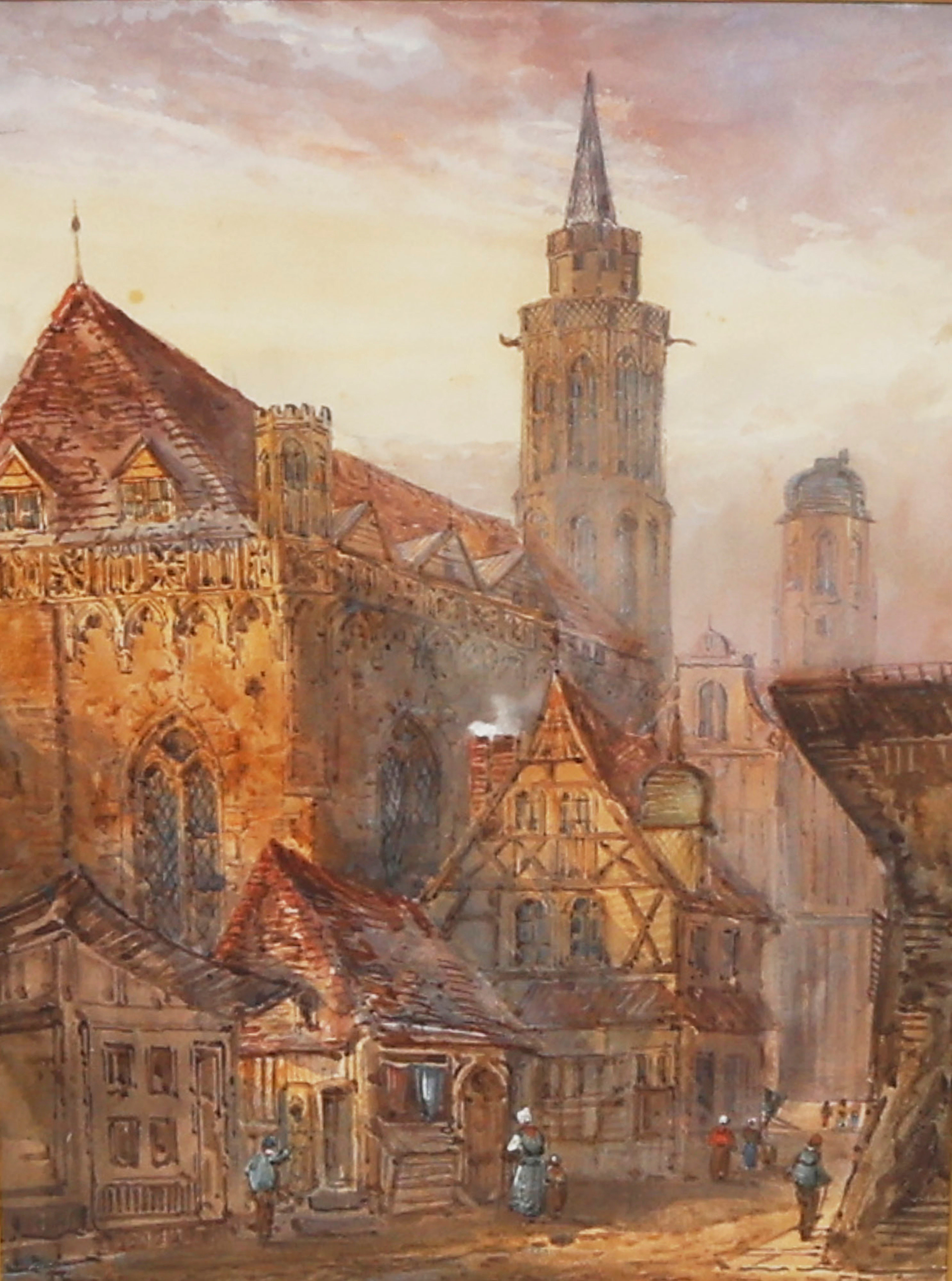 EDWARD NEVIL. Akvareller, 2 st, signerade, Frankfurt och Prag.