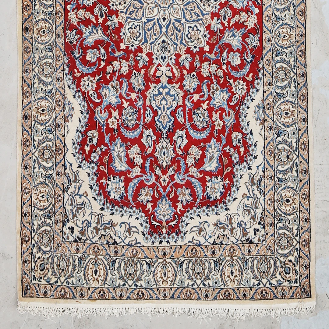 MATTA orientalisk röd/vit, 127x228.