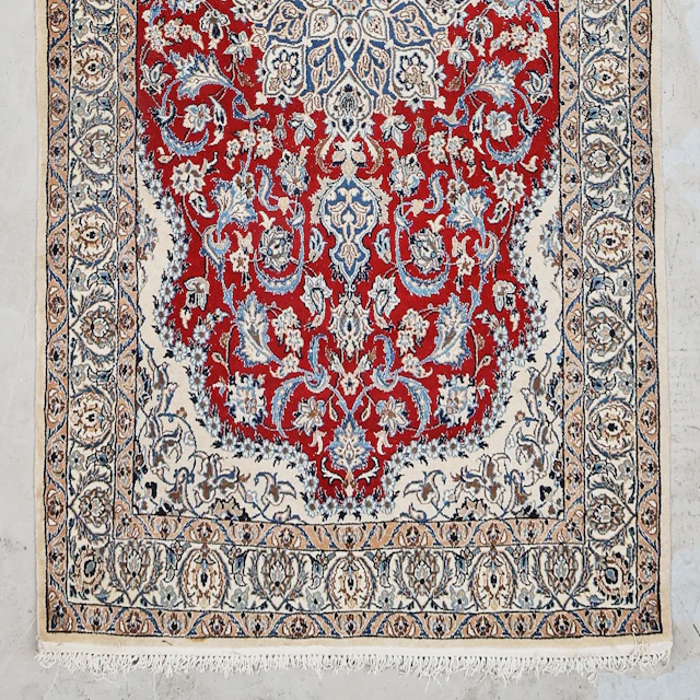 MATTA orientalisk röd/vit, 127x228.