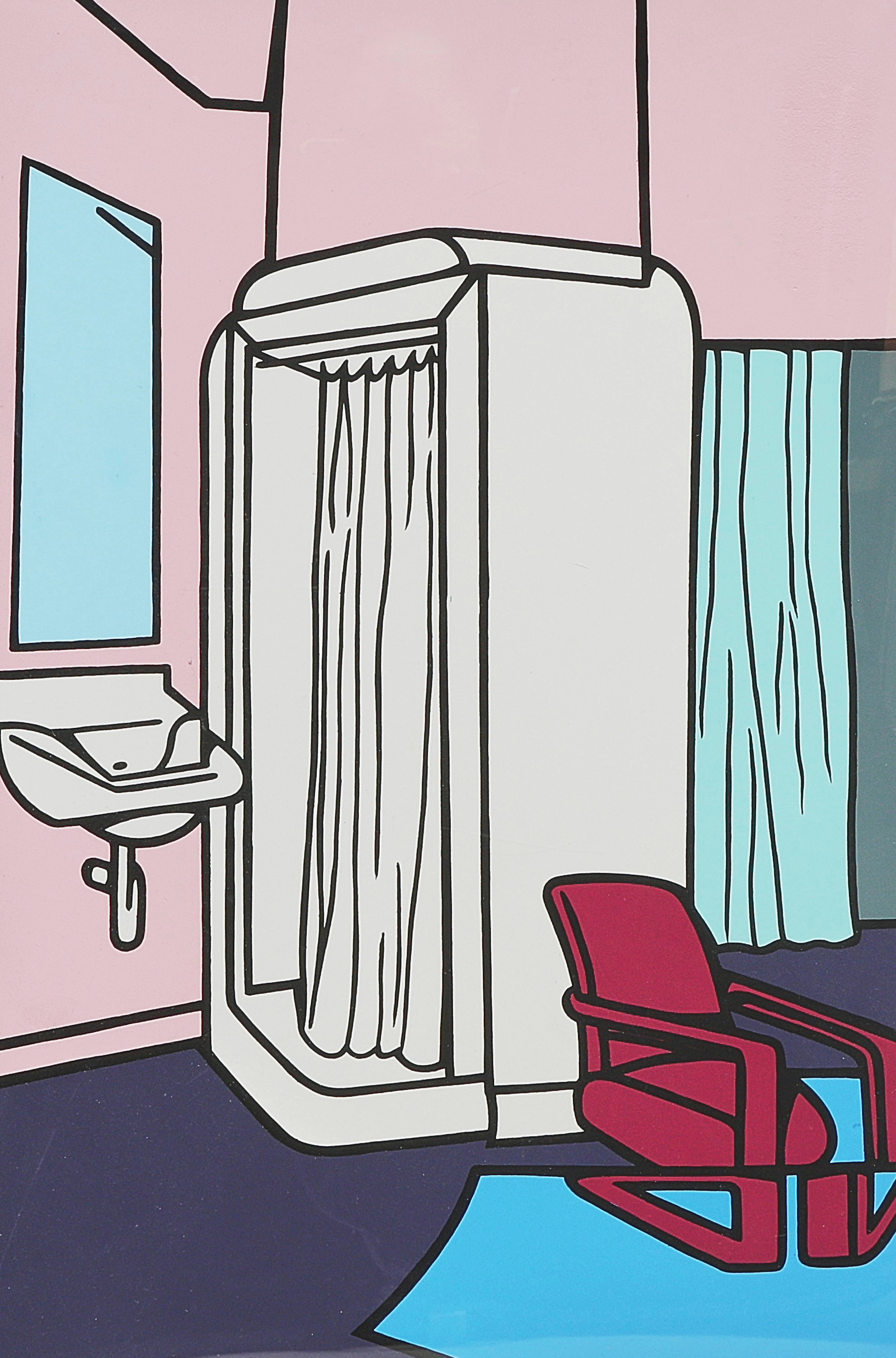 VALERIO ADAMI. Färglito, Signerad EA, 1969.
