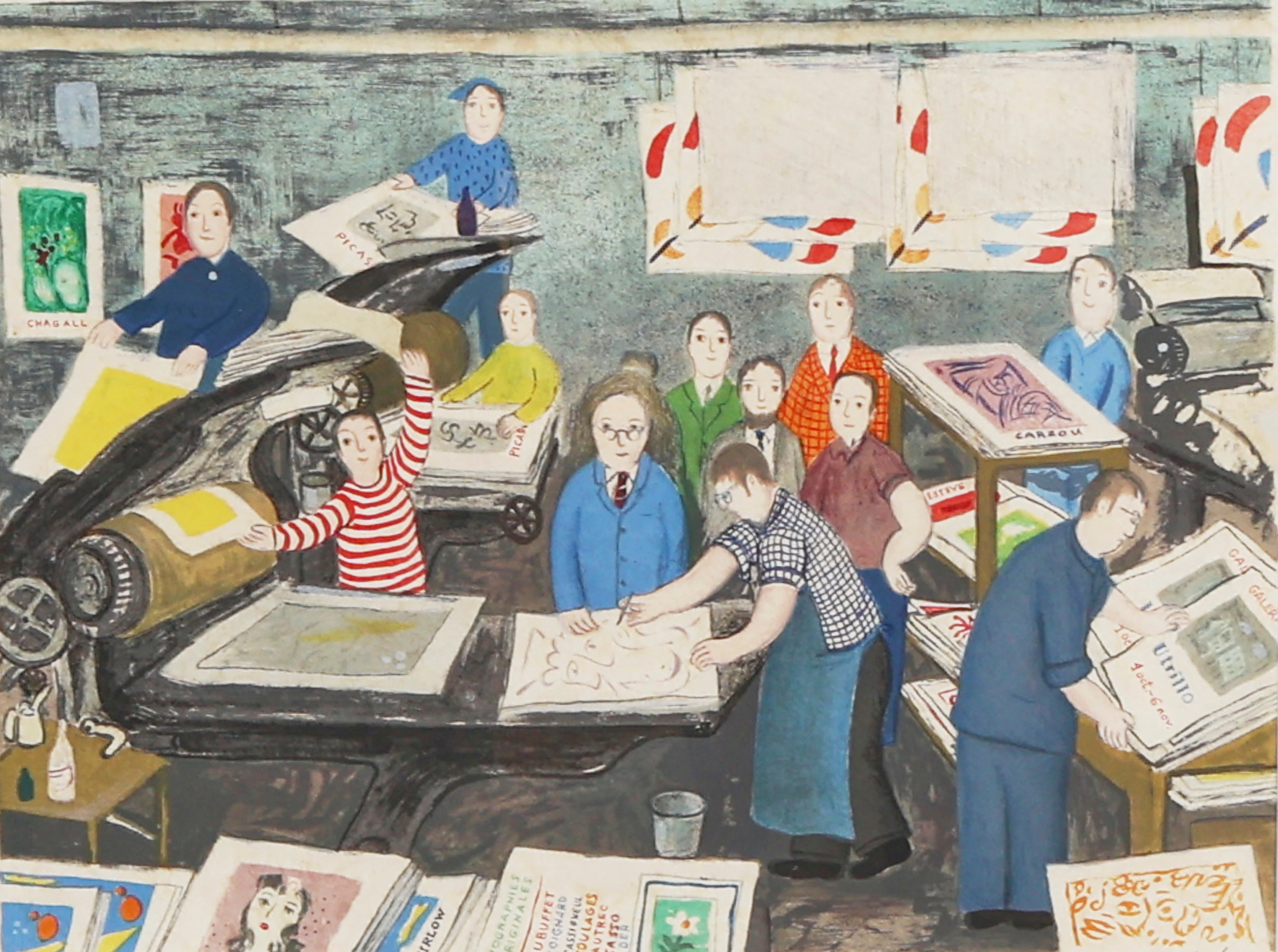 LENNART JIRLOW. Färglitografi, signerad, Tryckeri.
