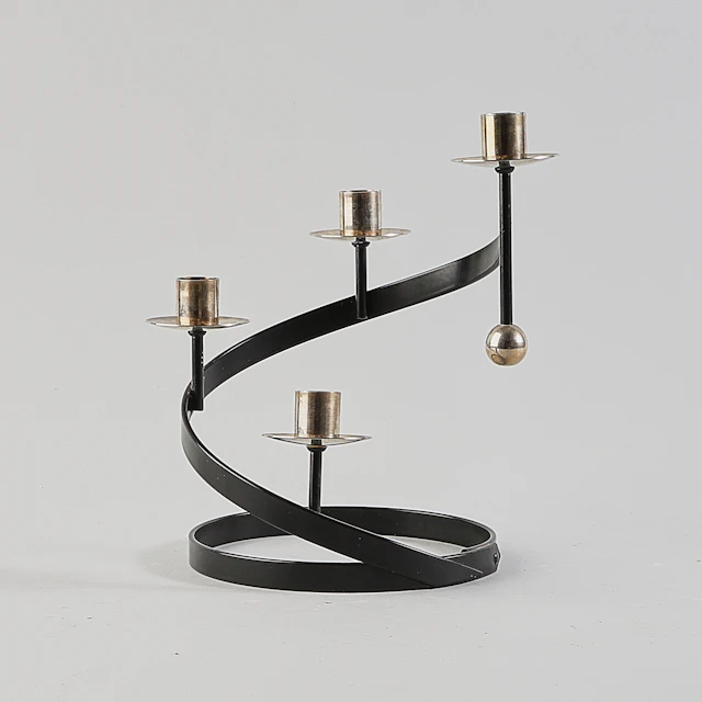 GUNNAR ANDER. Ljusstake, för 4 ljus.