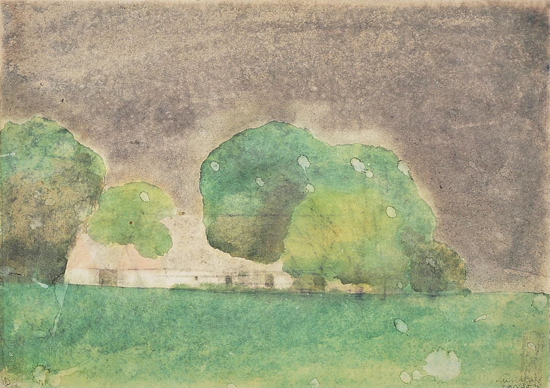 GUNNAR LARSON (1925-2020). Akvarell, signerad, "Åskväder".