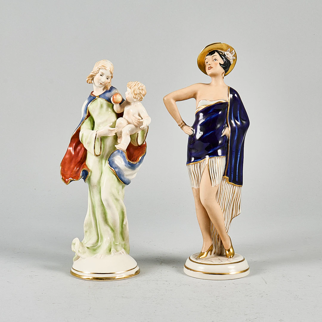 SKULPTURER / FIGURINER, 2 st, Royal Dux & Schierholz.