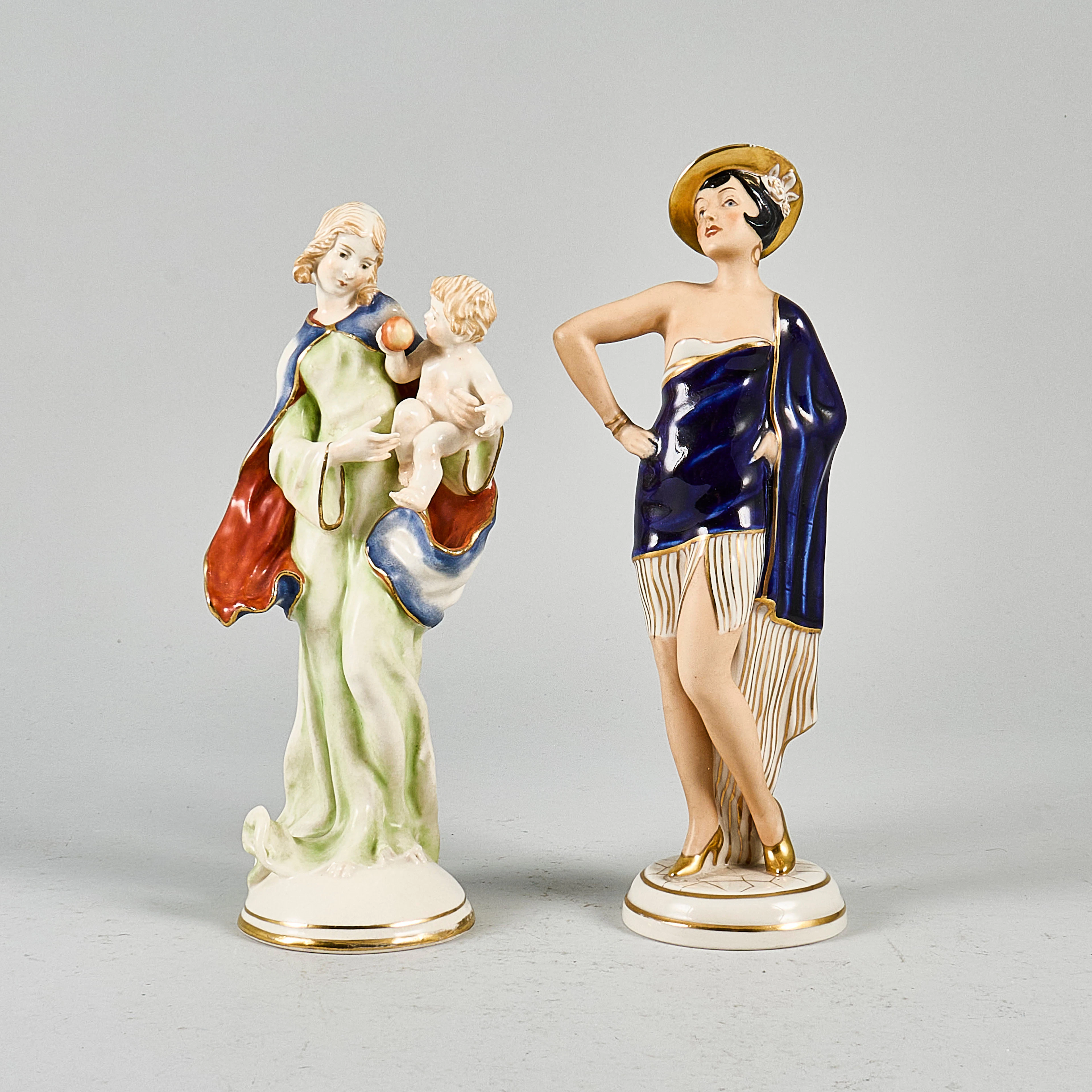 SKULPTURER / FIGURINER, 2 st, Royal Dux & Schierholz.