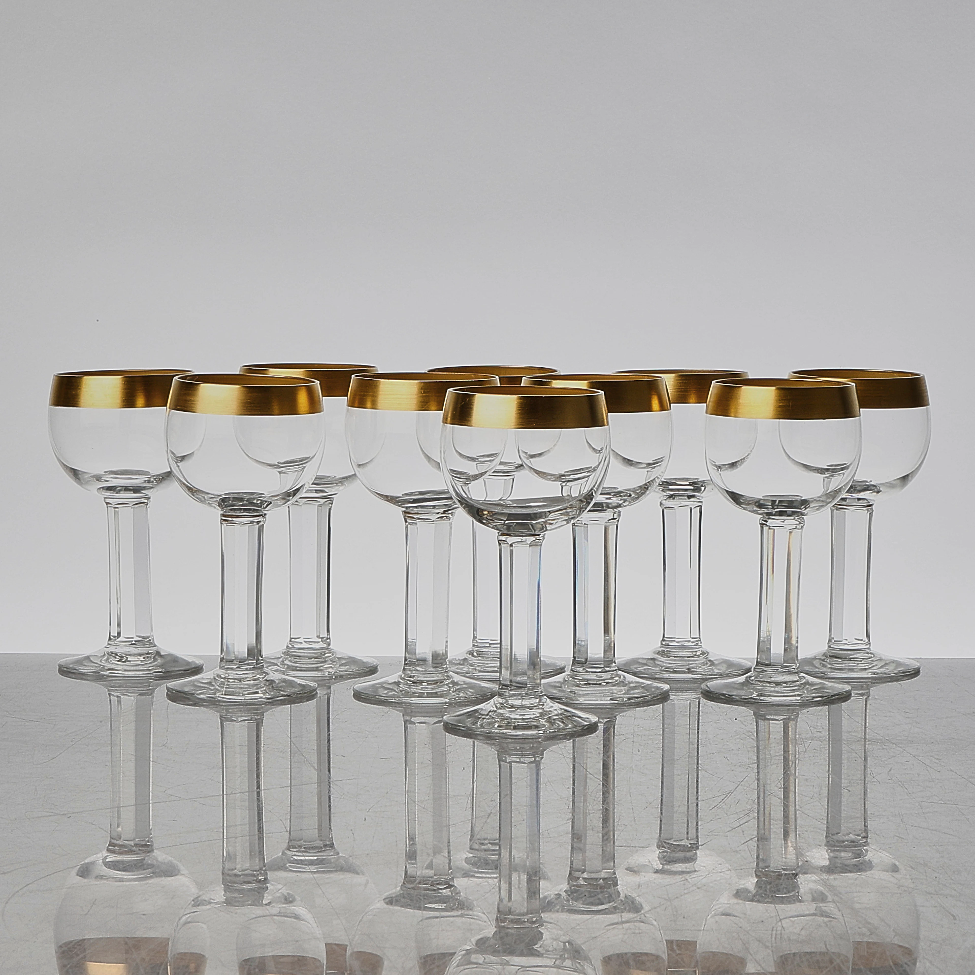 GUNNAR CYRÉN. Starkvinsglas, 10 st, Orrefors, "BS 2300".