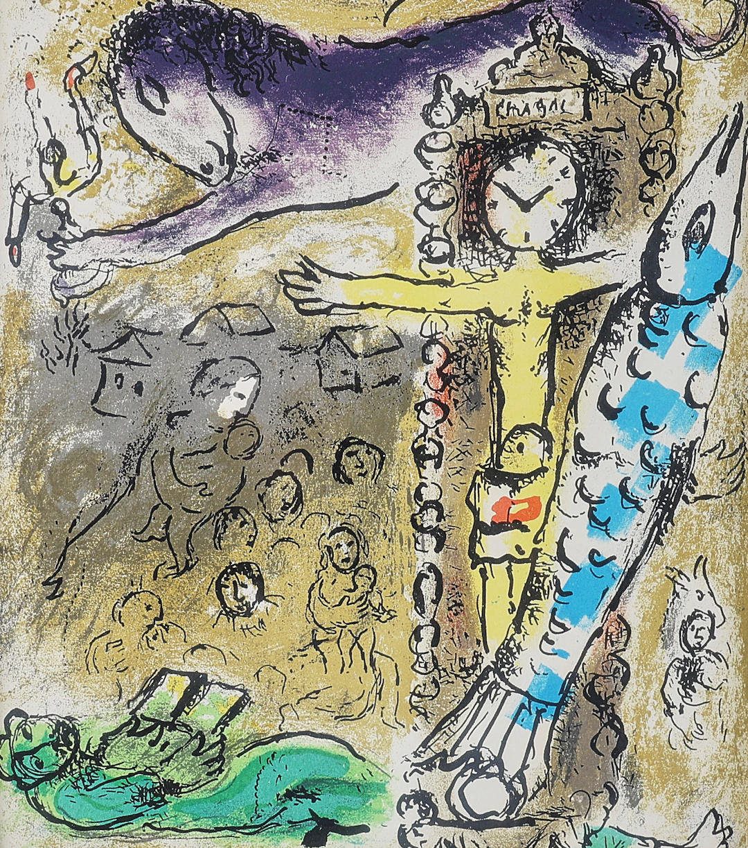 MARC CHAGALL. EFTER. Färglitografi ur boken "Chagall", JACQUES LASSAIGNE.