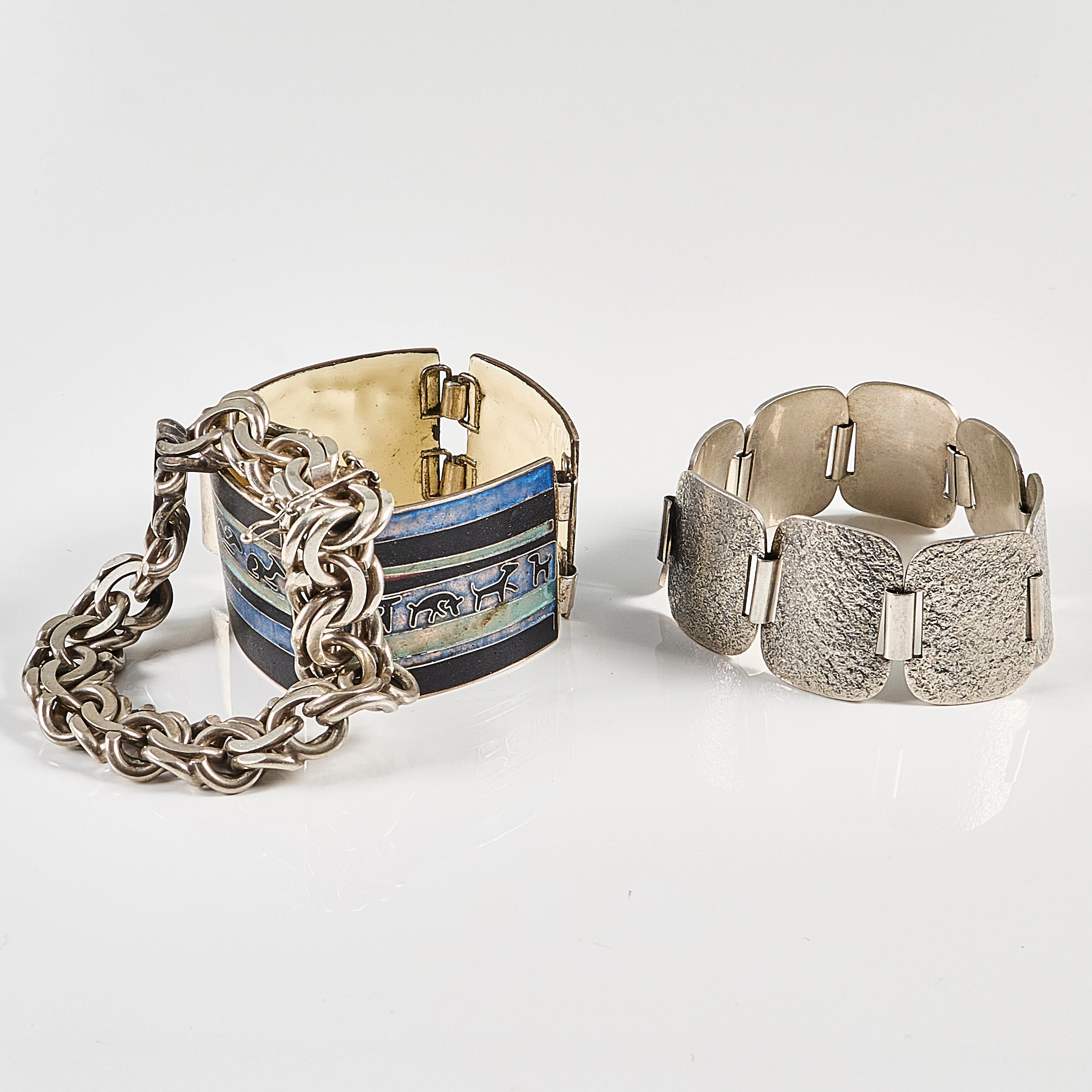 ARMBAND, 3 st, Silver, vikt.195 gr brutto.