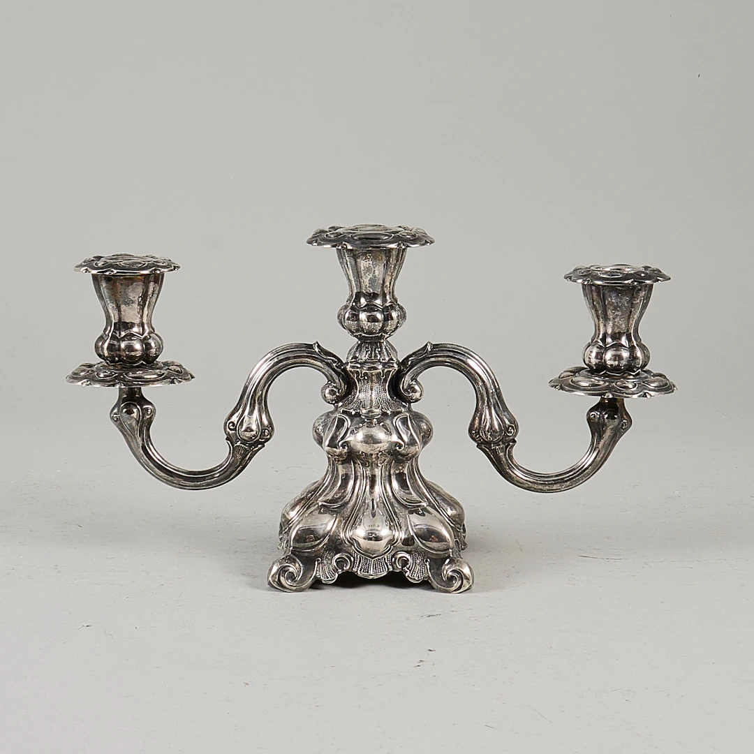 LJUSSTAKE, Silver, Importstämplar, vikt 690g brutto, fylld fot.