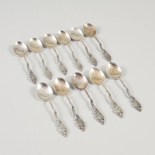 MOCKASKEDAR 11 stycken silver, vikt 120 gr ca.