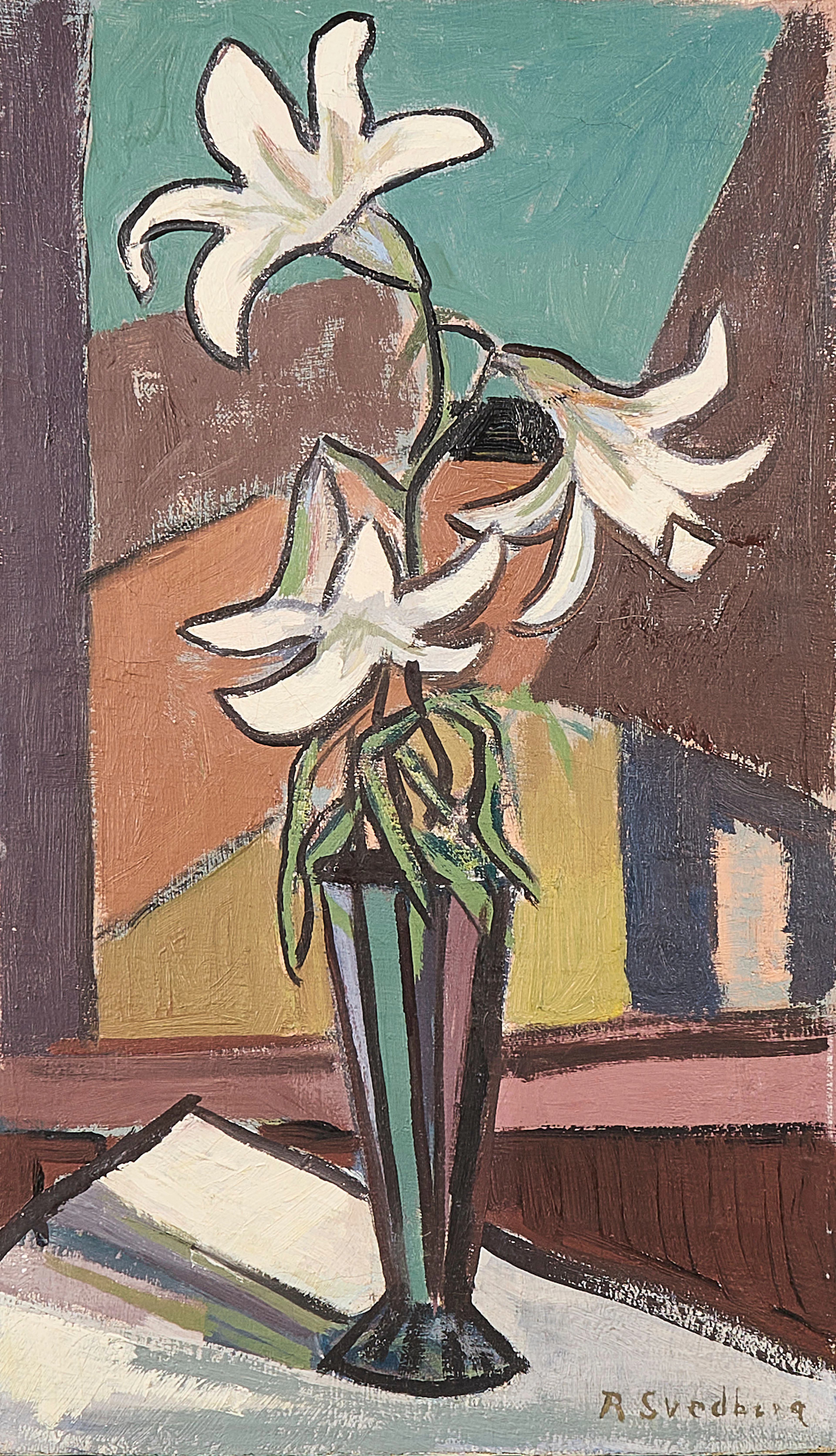 ROLF SVEDBERG. Oljemålning, signerad, blomsterstilleben.