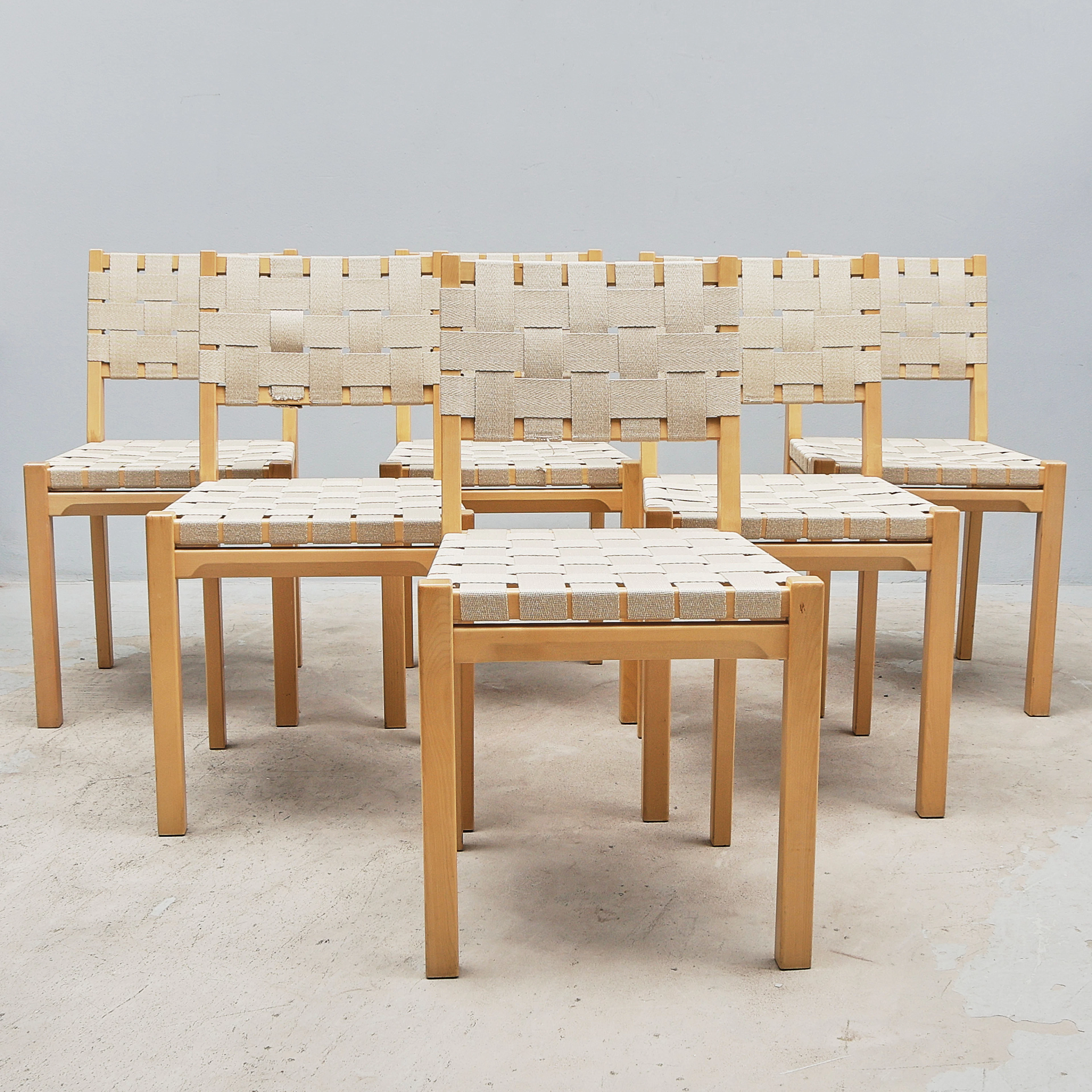 AINO AALTO. Stolar 6 st, modell 615, Artek, Finland.