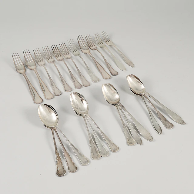 BESTICK, silver, 23 delar, olika modeller, vikt: 1050 g ca.