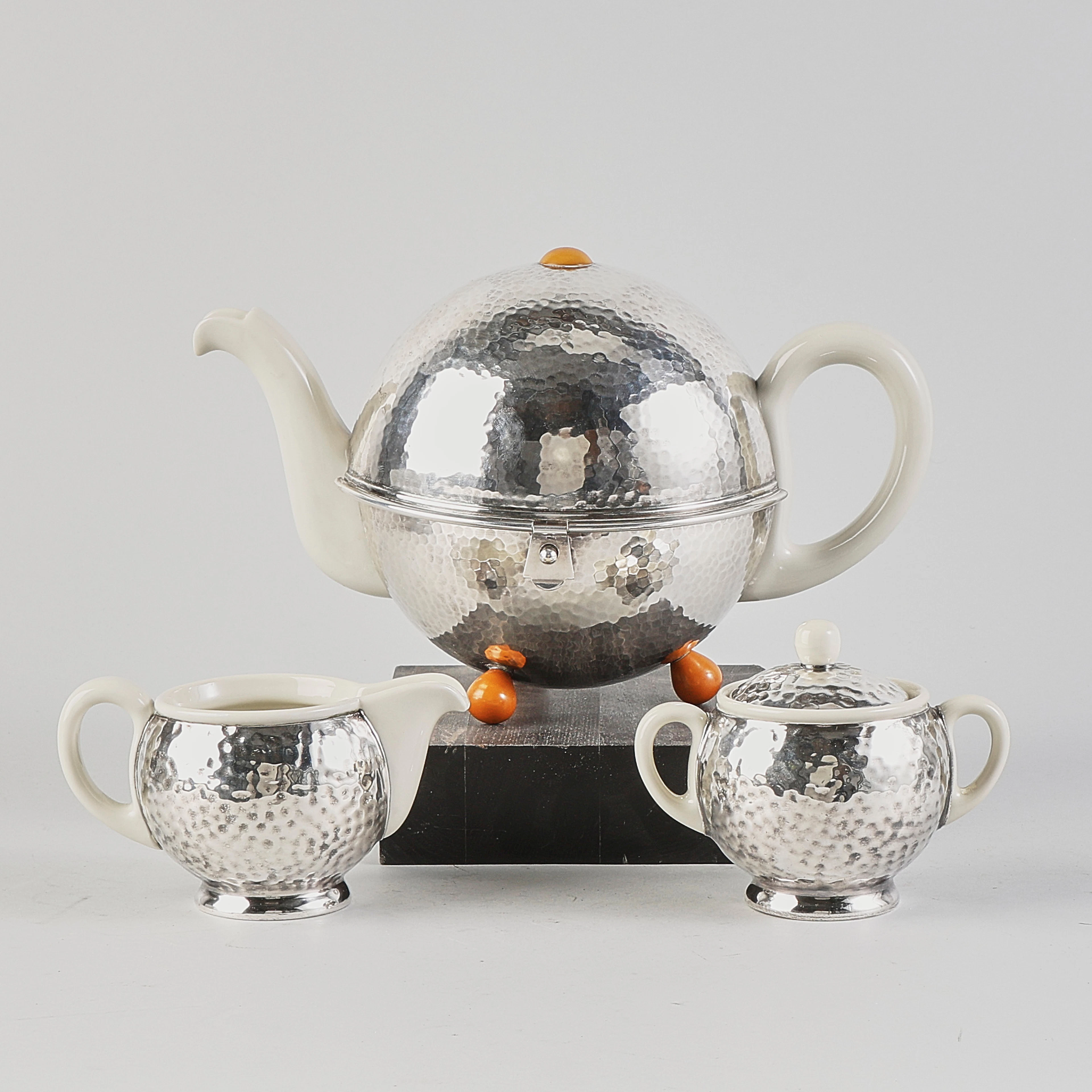 KAFFESERVIS 3 del, med nysilvermontering, Württembergische Metallwarenfabrik