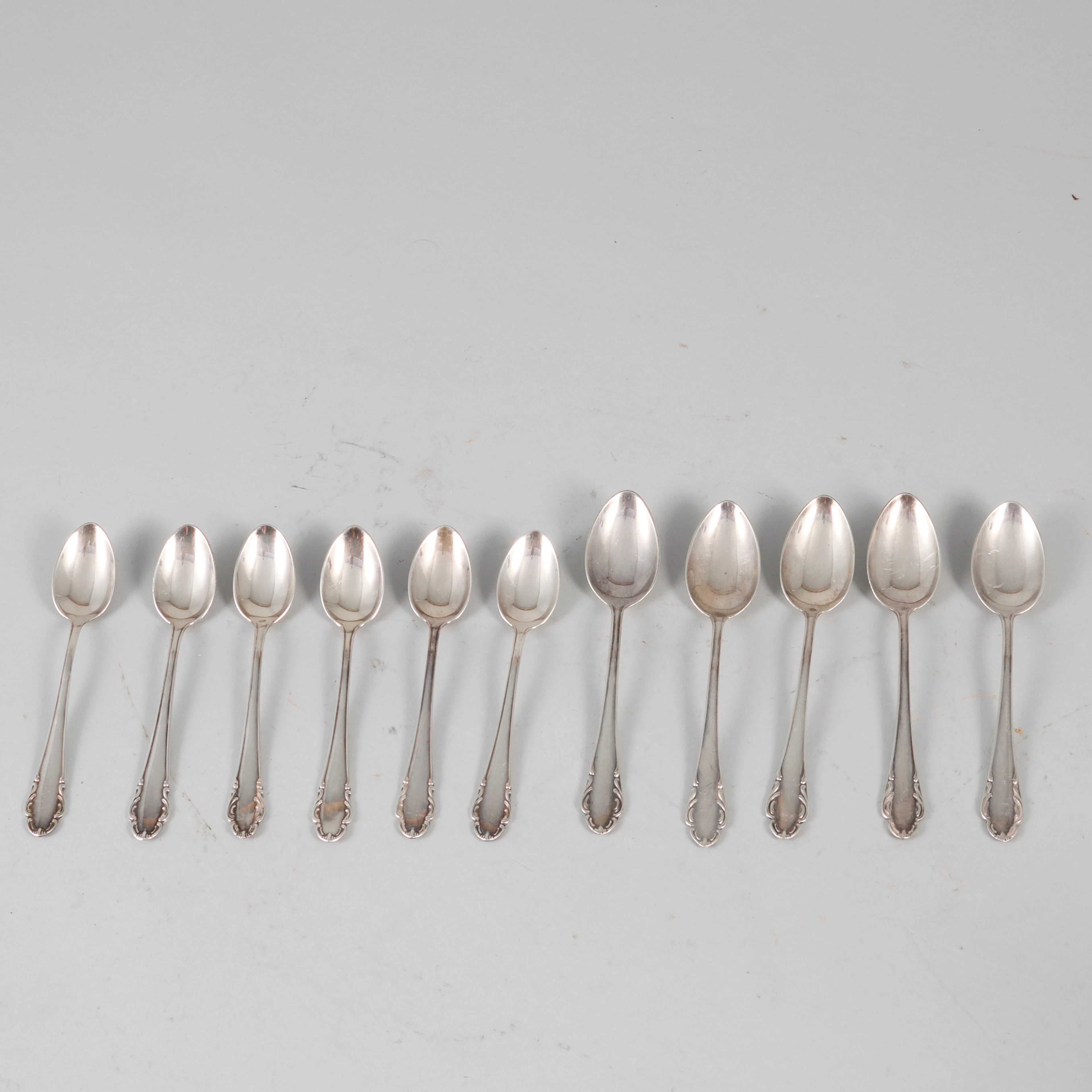 KAFFESKEDAR, 11 st, silver, modell "Haga", vikt: 135 g.