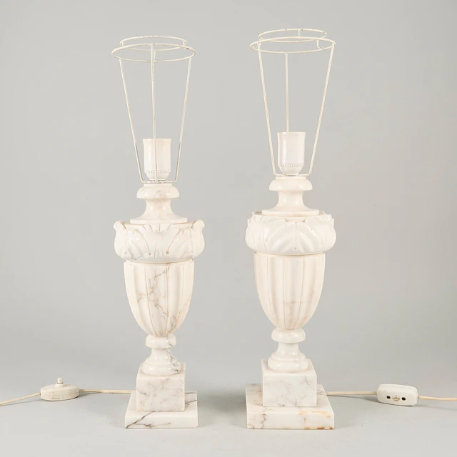 BORDSLAMPFÖTTER 2 st, Alabaster.