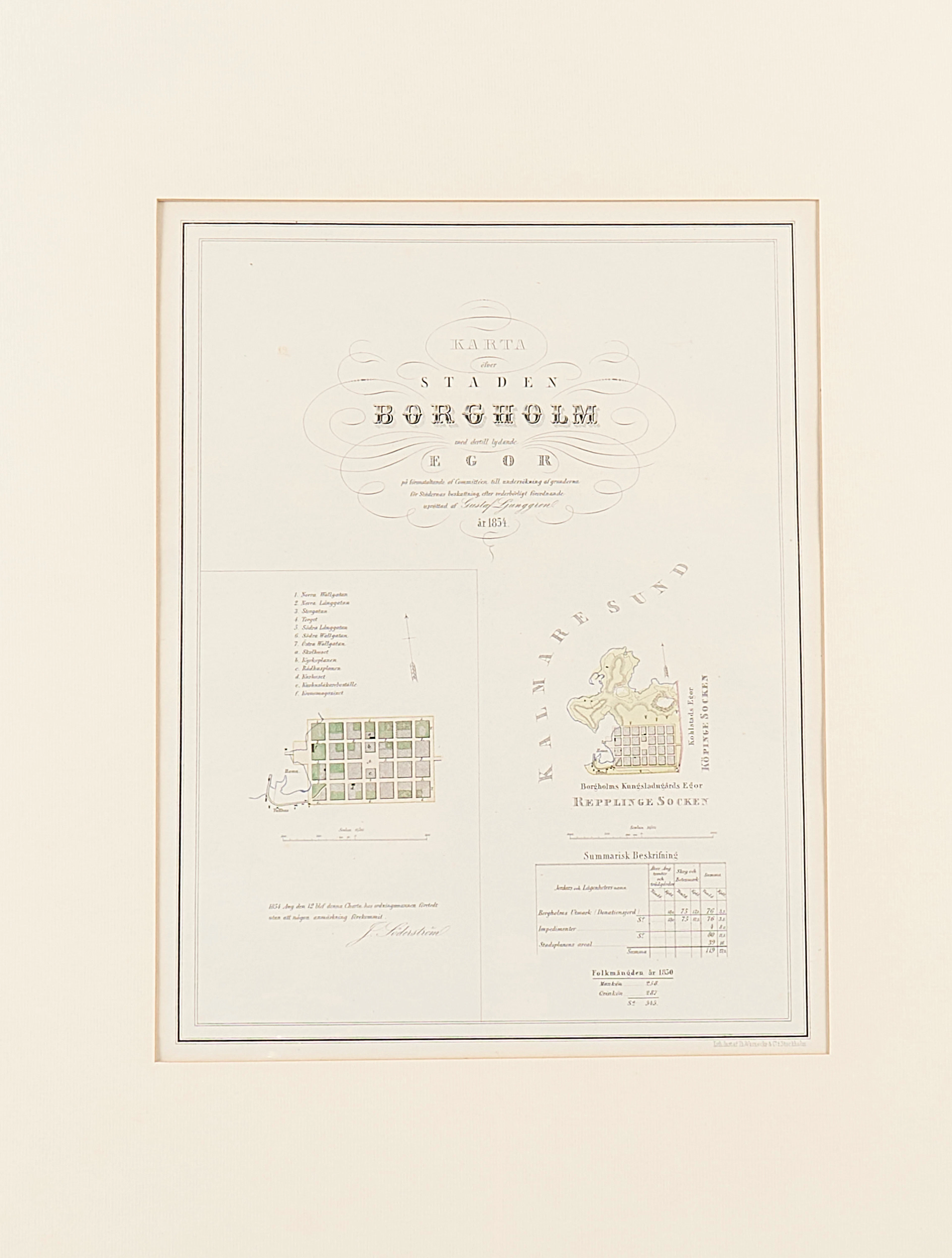 KARTA, Borgholm, 1854.